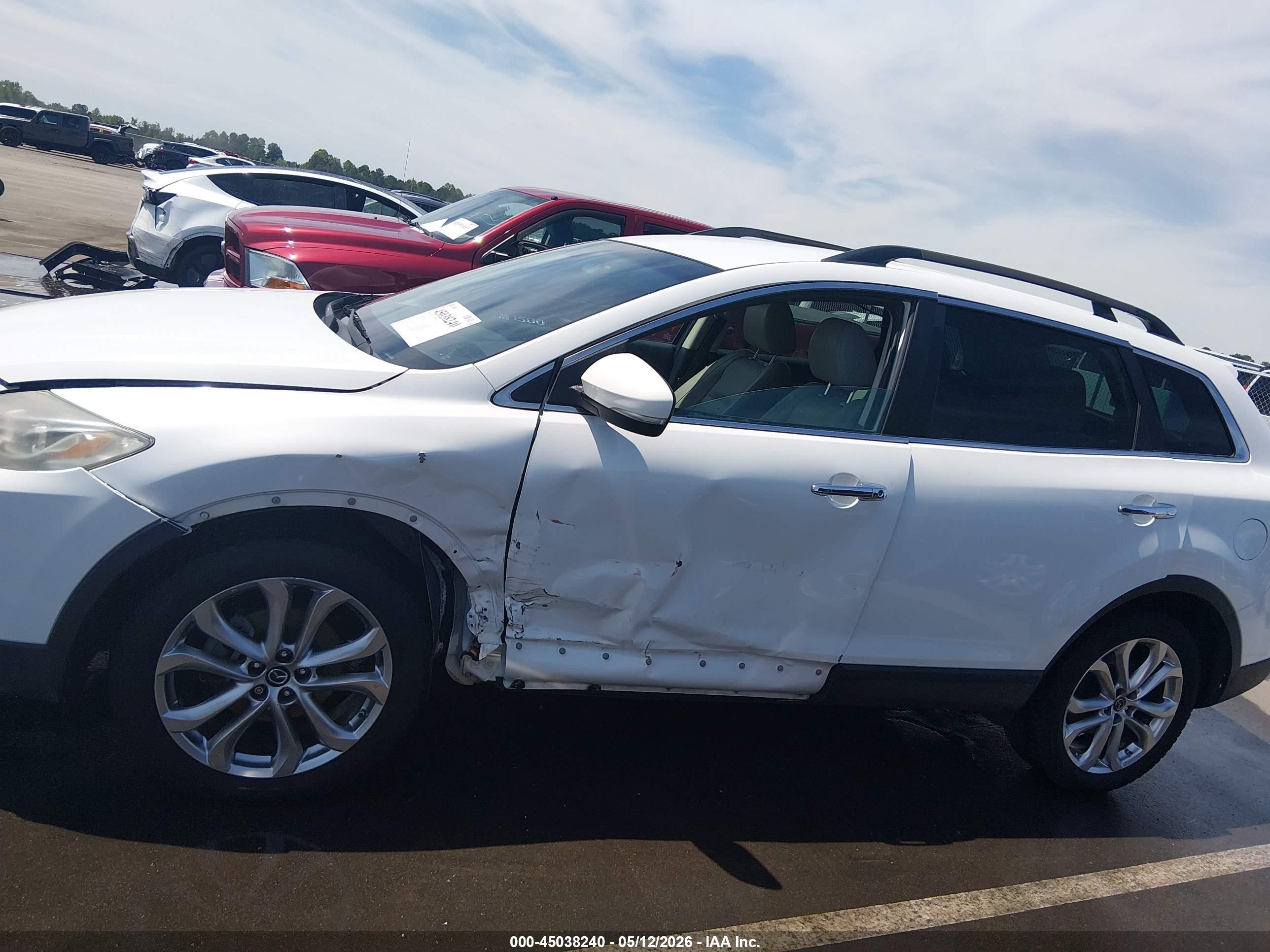 2013 Mazda Cx-9 Grand Touring White vin: JM3TB3DA3D0402507