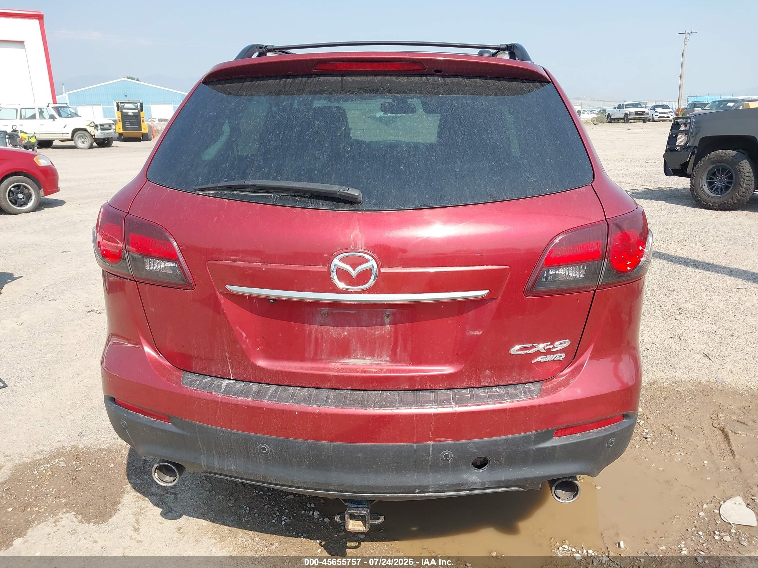 2014 Mazda Cx-9 Grand Touring Red vin: JM3TB3DA4E0435050