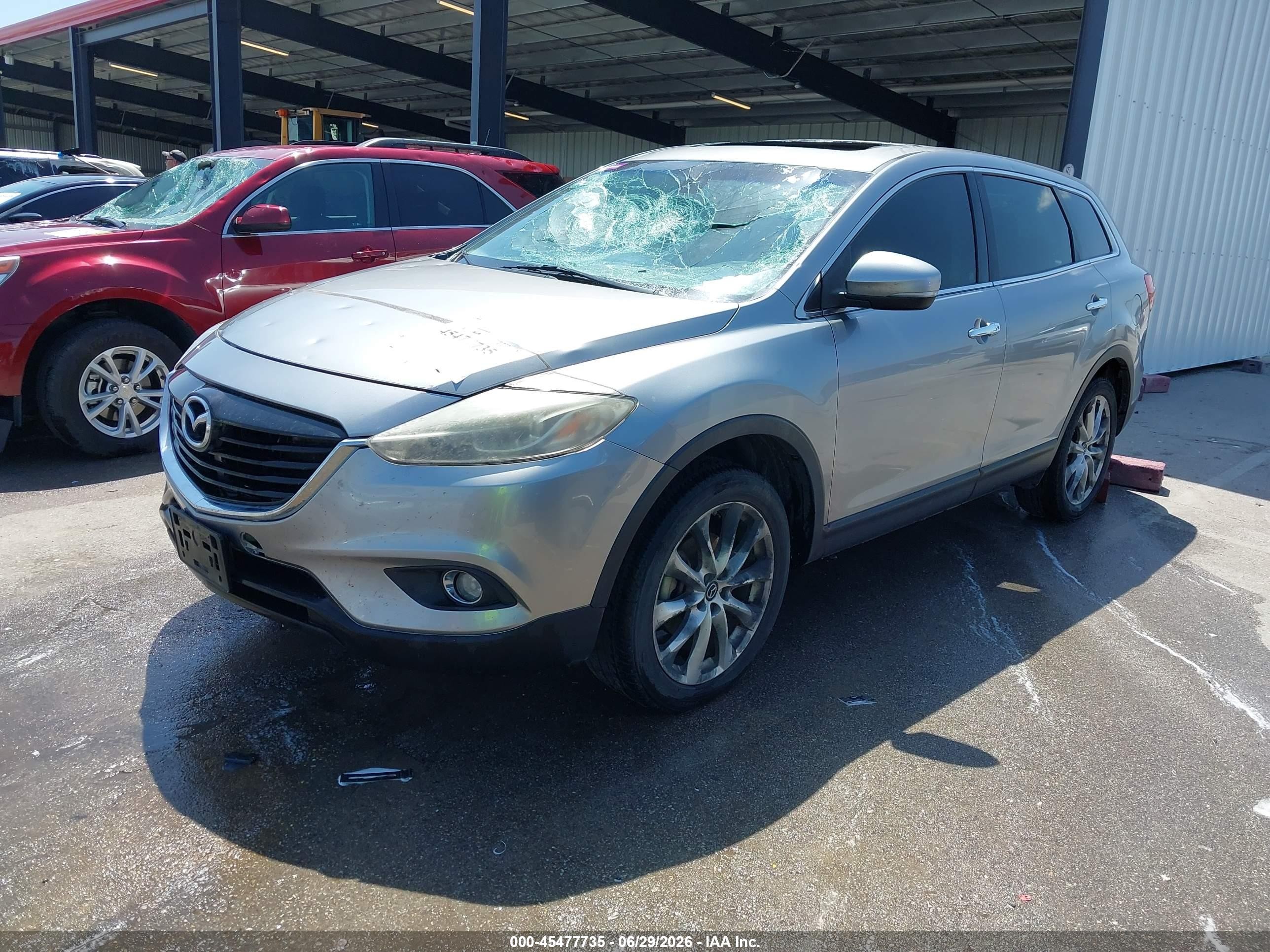 2014 Mazda Cx-9 Grand Touring Silver vin: JM3TB3DA5E0426423
