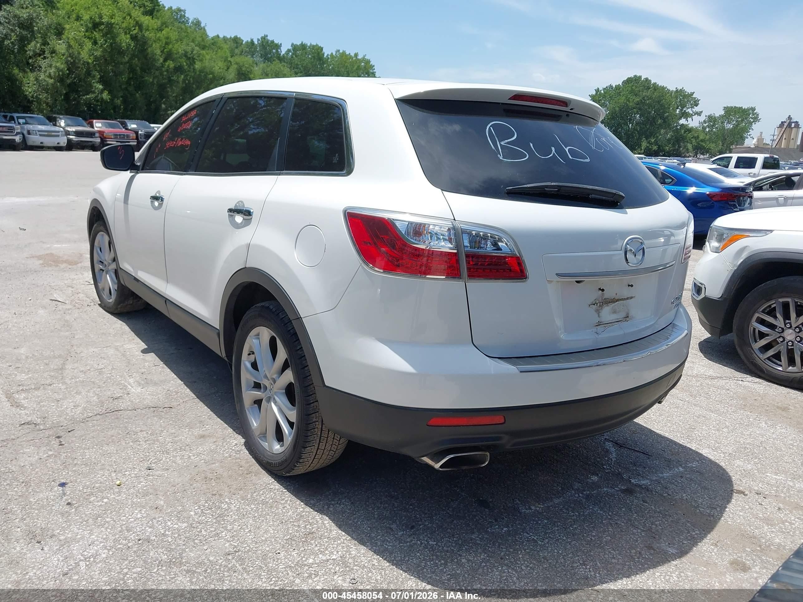 2012 Mazda Cx-9 Grand Touring White vin: JM3TB3DA7C0362852