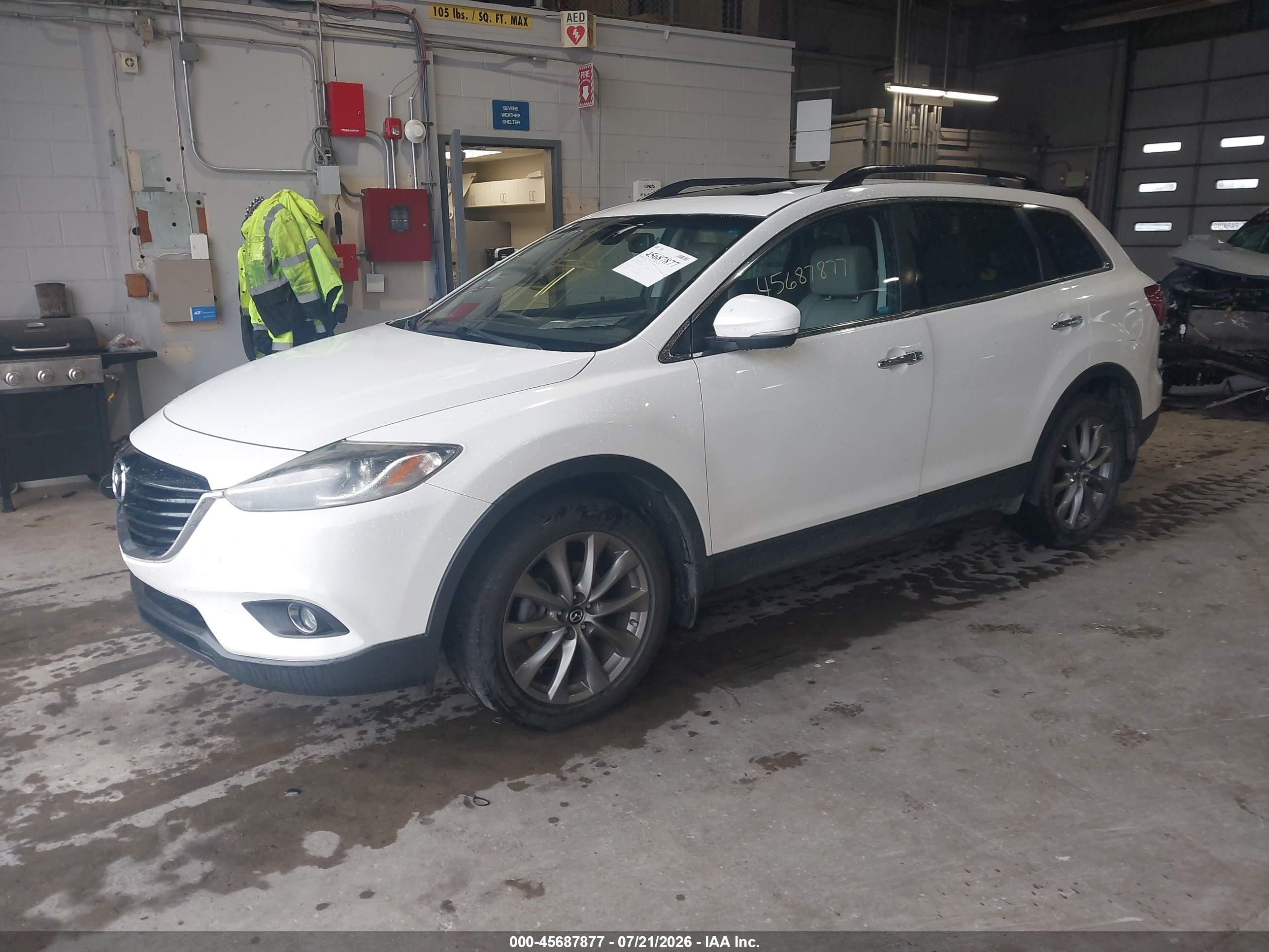 2014 Mazda Cx-9 Grand Touring White vin: JM3TB3DA8E0444026