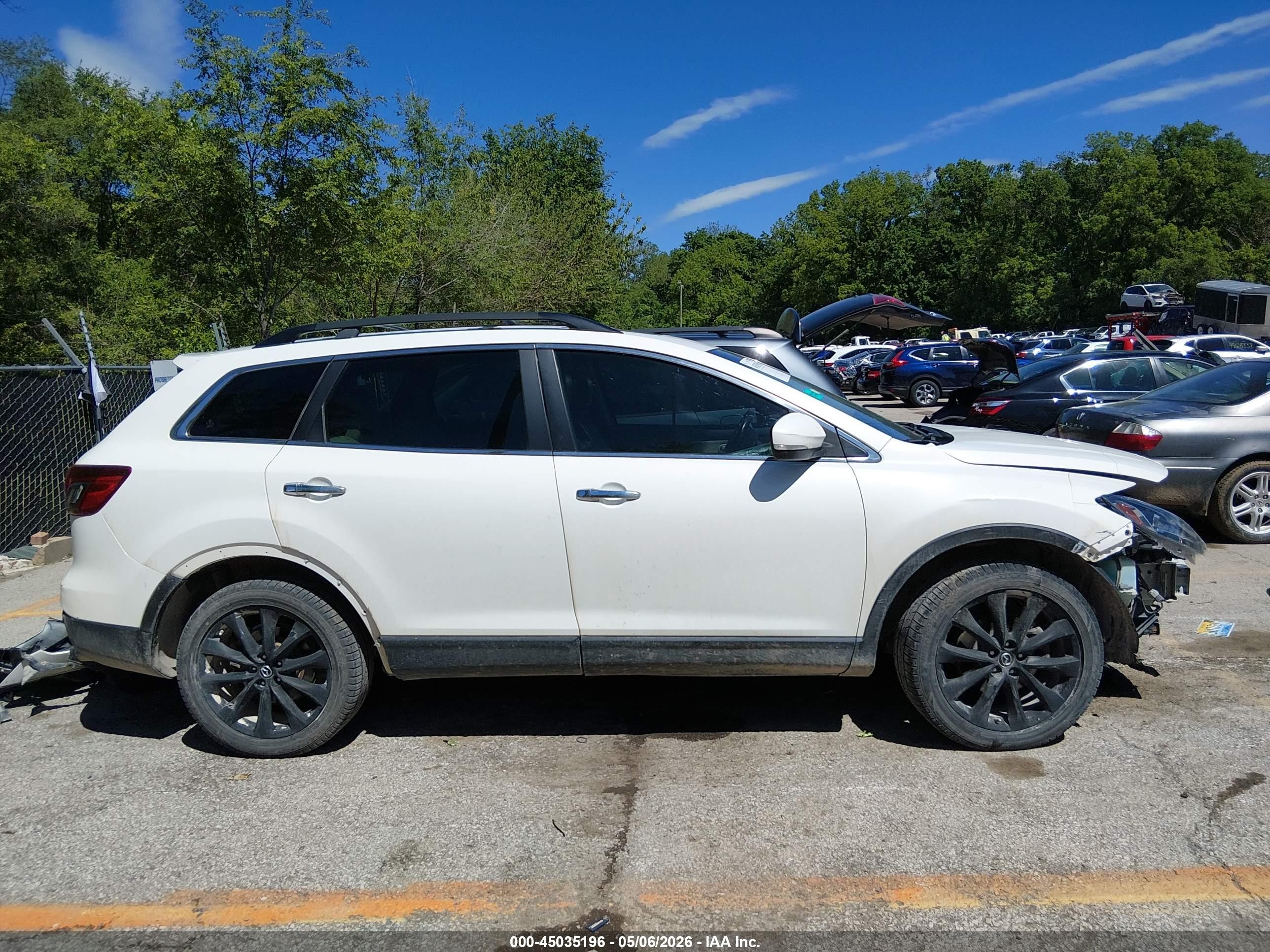 2015 Mazda Cx-9 Grand Touring White vin: JM3TB3DA8F0455237