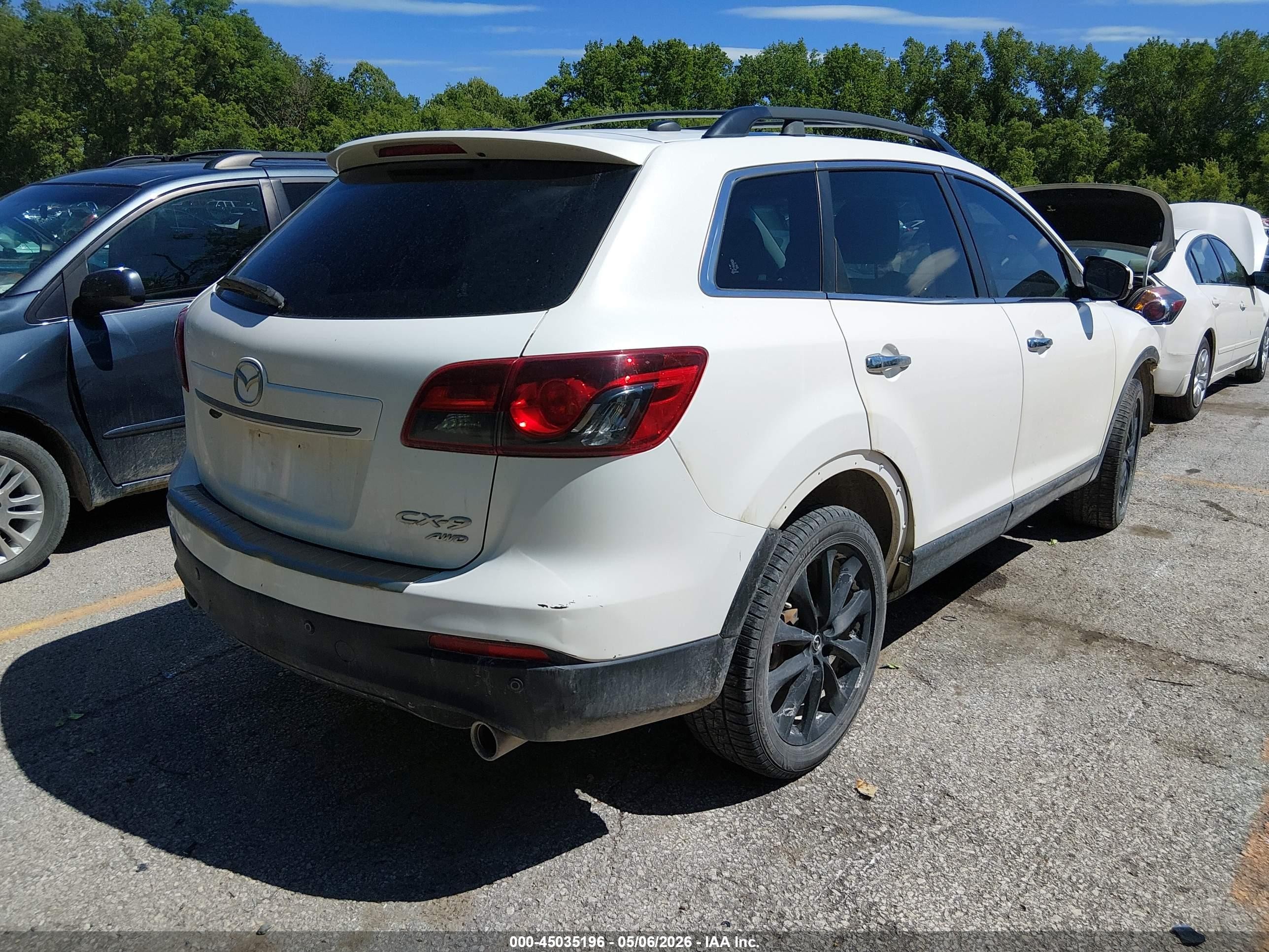 2015 Mazda Cx-9 Grand Touring White vin: JM3TB3DA8F0455237