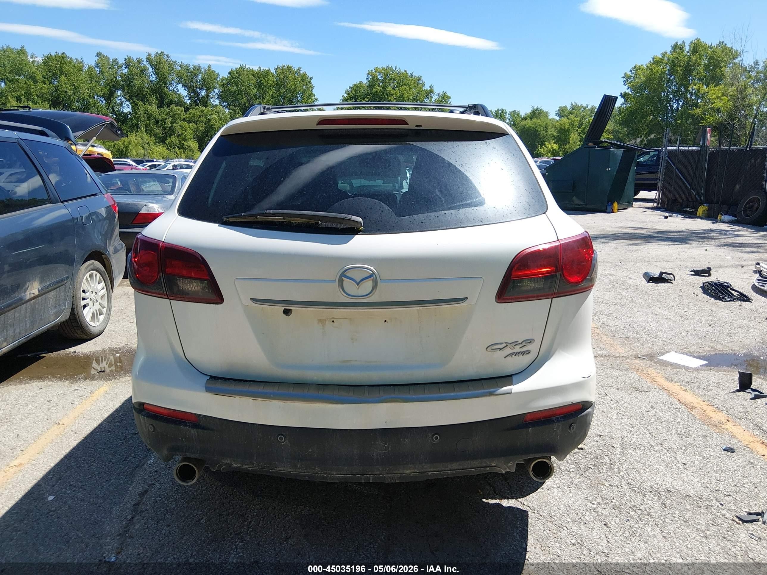 2015 Mazda Cx-9 Grand Touring White vin: JM3TB3DA8F0455237