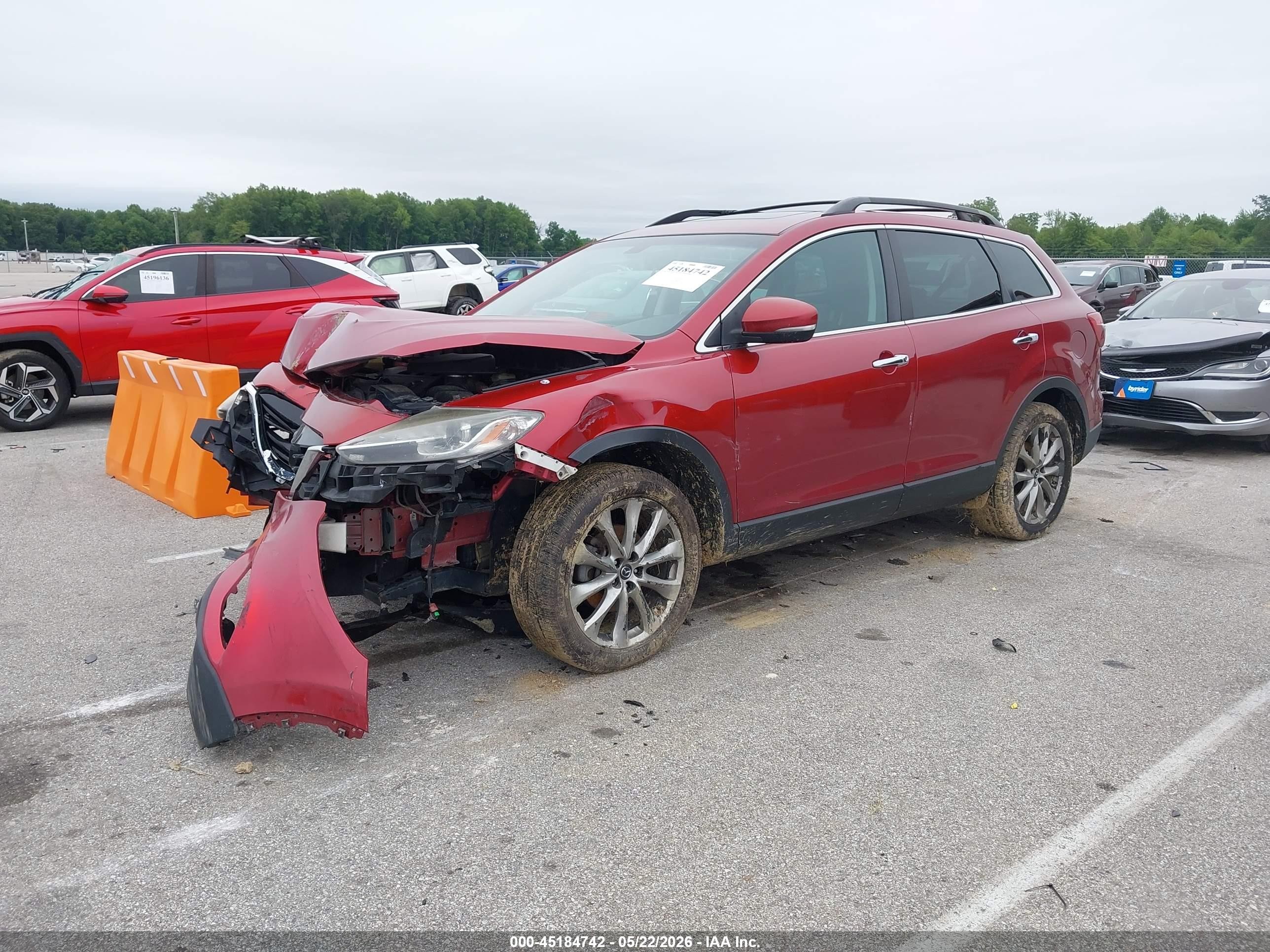 2015 Mazda Cx-9 Grand Touring Red vin: JM3TB3DA8F0460647
