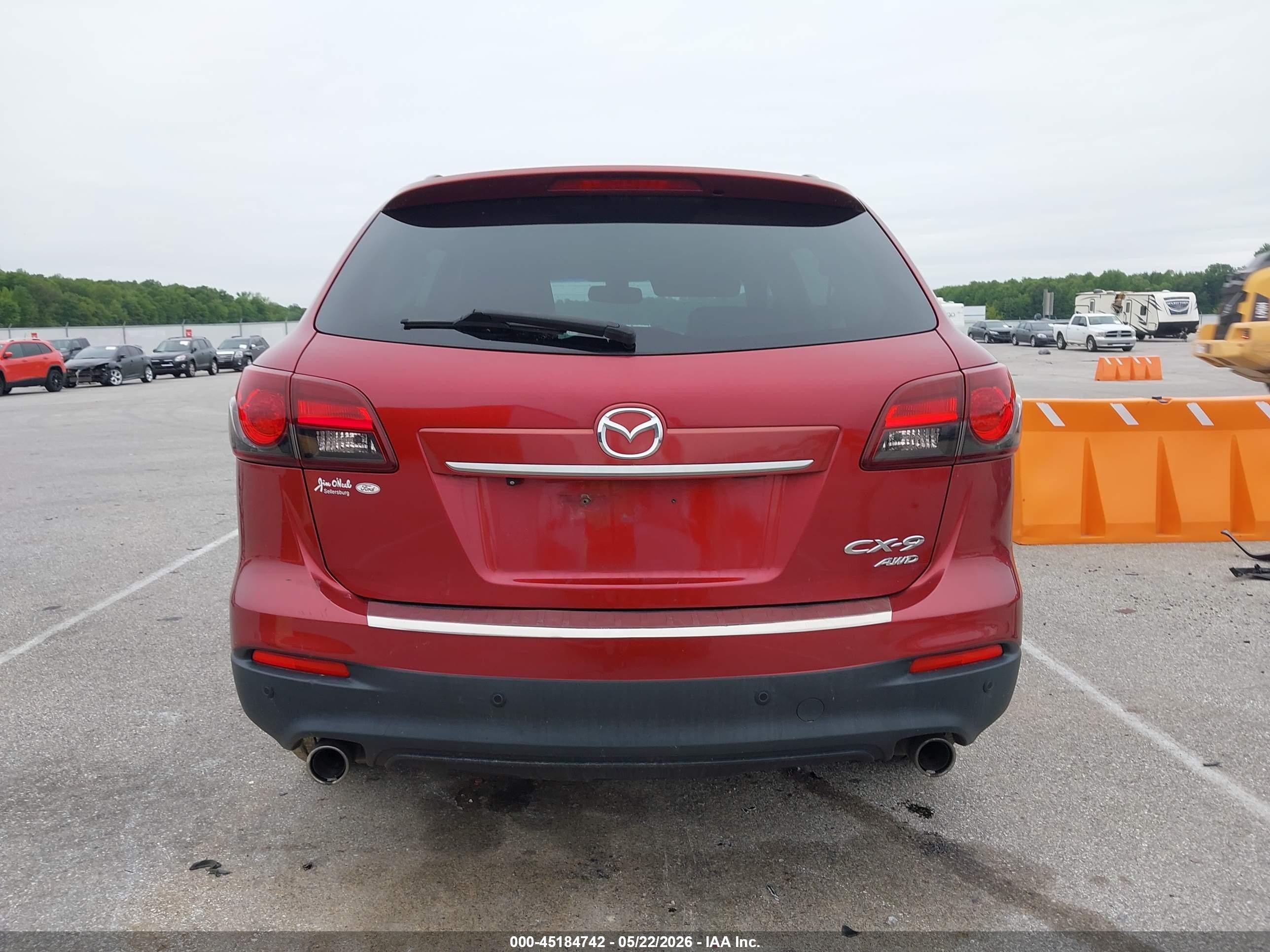 2015 Mazda Cx-9 Grand Touring Red vin: JM3TB3DA8F0460647
