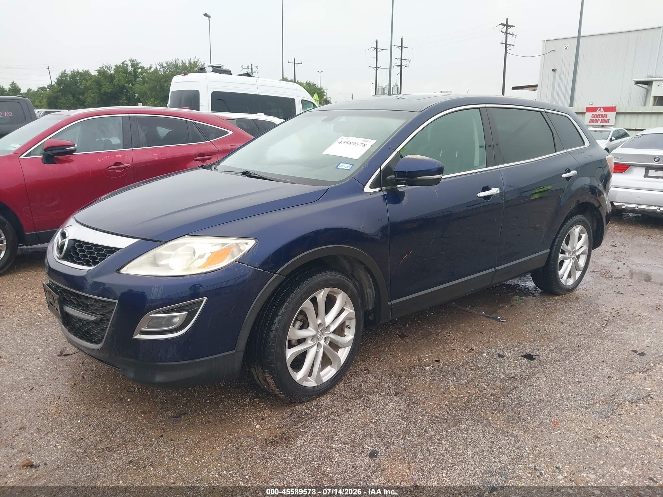 2012 Mazda Cx-9 Grand Touring Blue vin: JM3TB3DAXC0355619