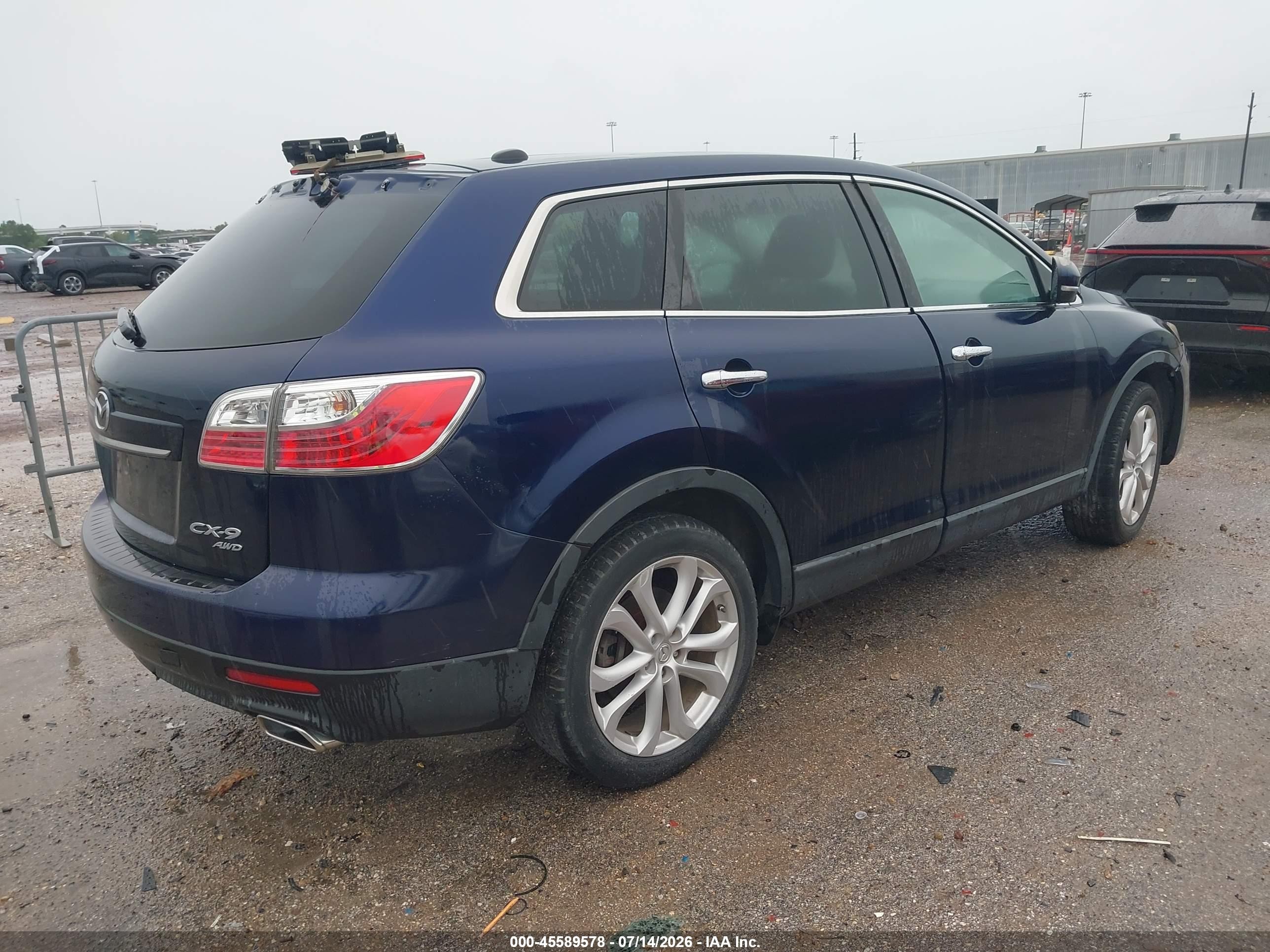 2012 Mazda Cx-9 Grand Touring Blue vin: JM3TB3DAXC0355619