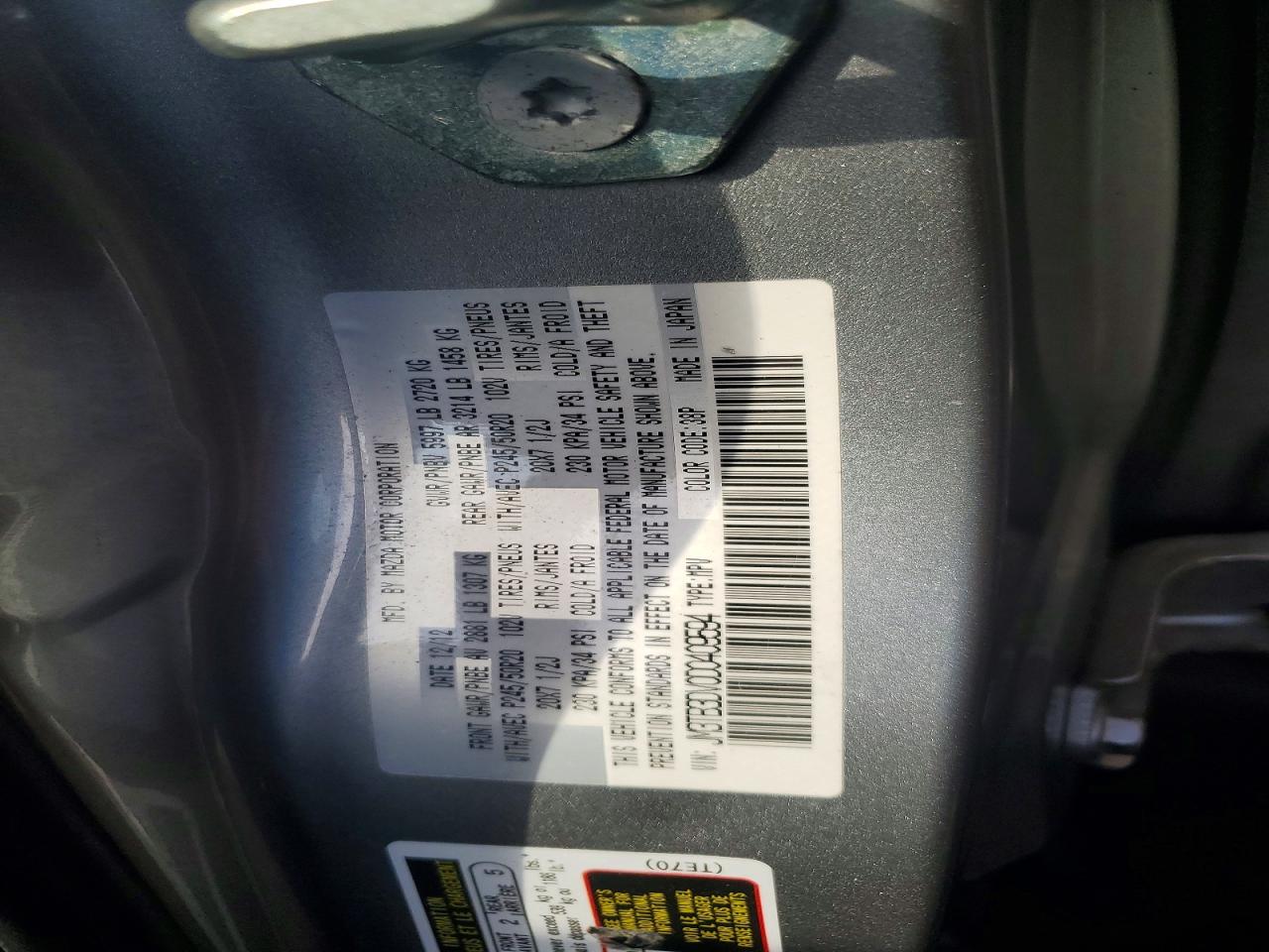 2013 Mazda Cx-9 Grand Touring Silver vin: JM3TB3DV0D0409594