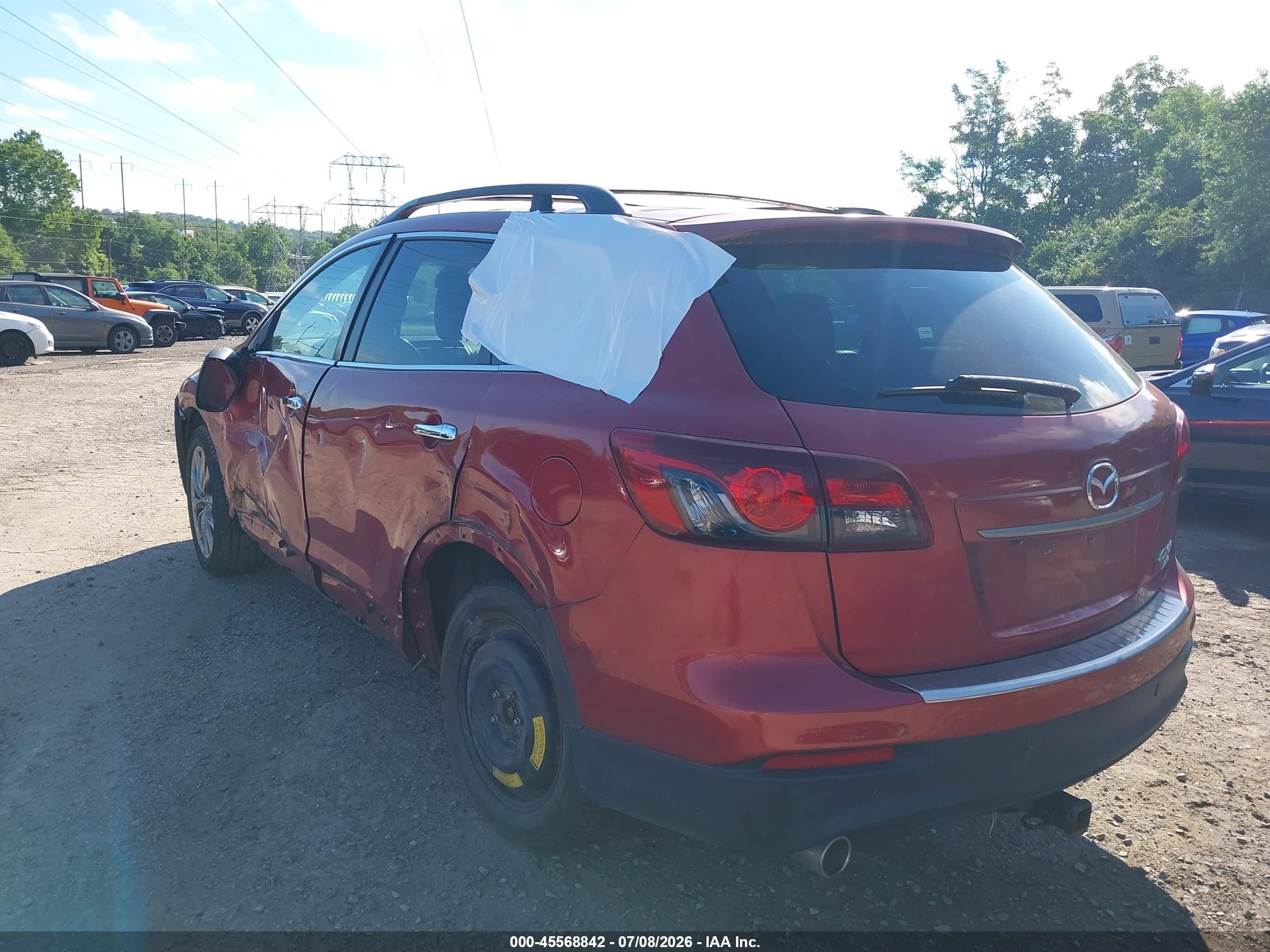 2015 Mazda Cx-9 Grand Touring Red vin: JM3TB3DV0F0461701