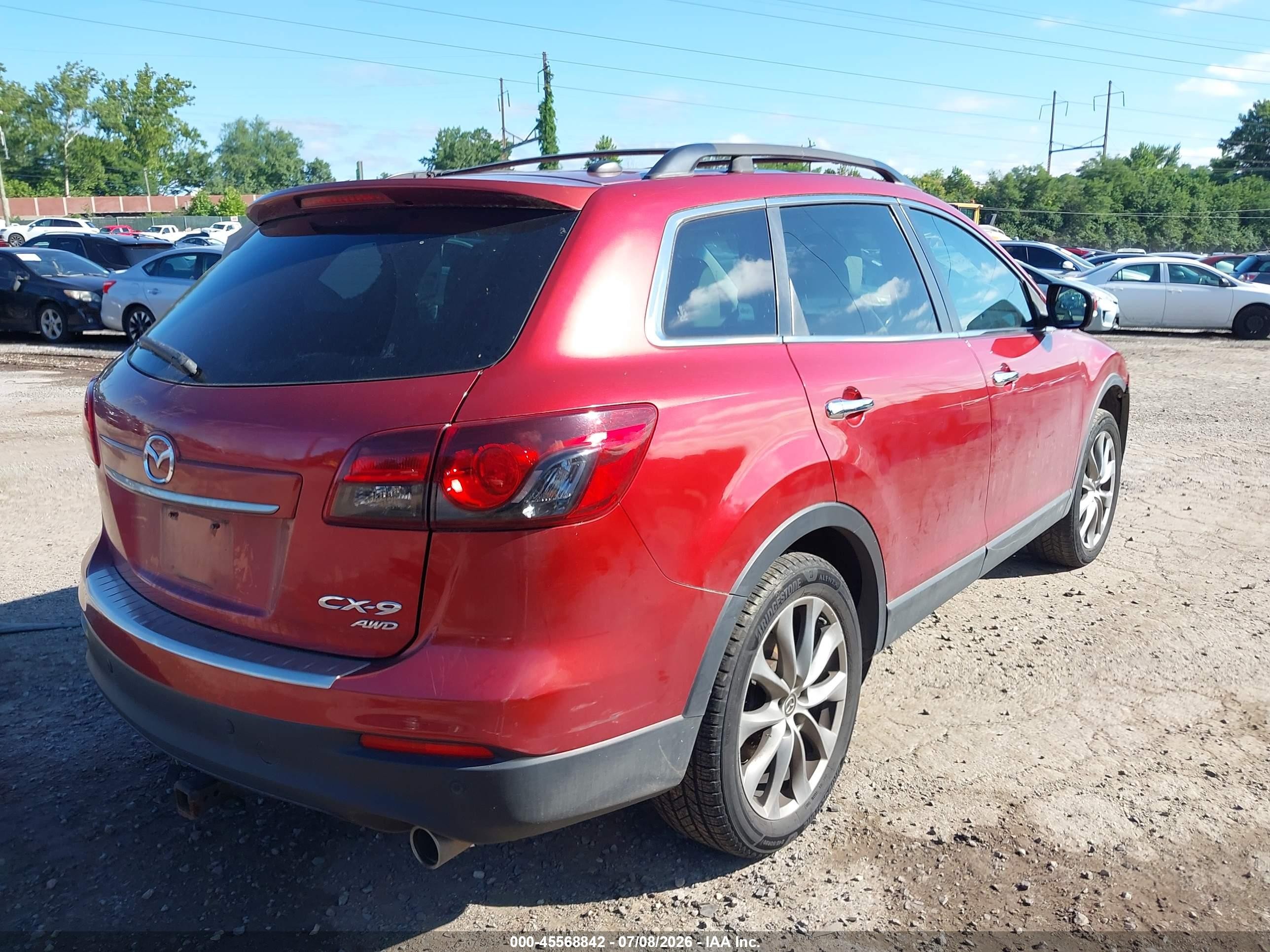 2015 Mazda Cx-9 Grand Touring Red vin: JM3TB3DV0F0461701