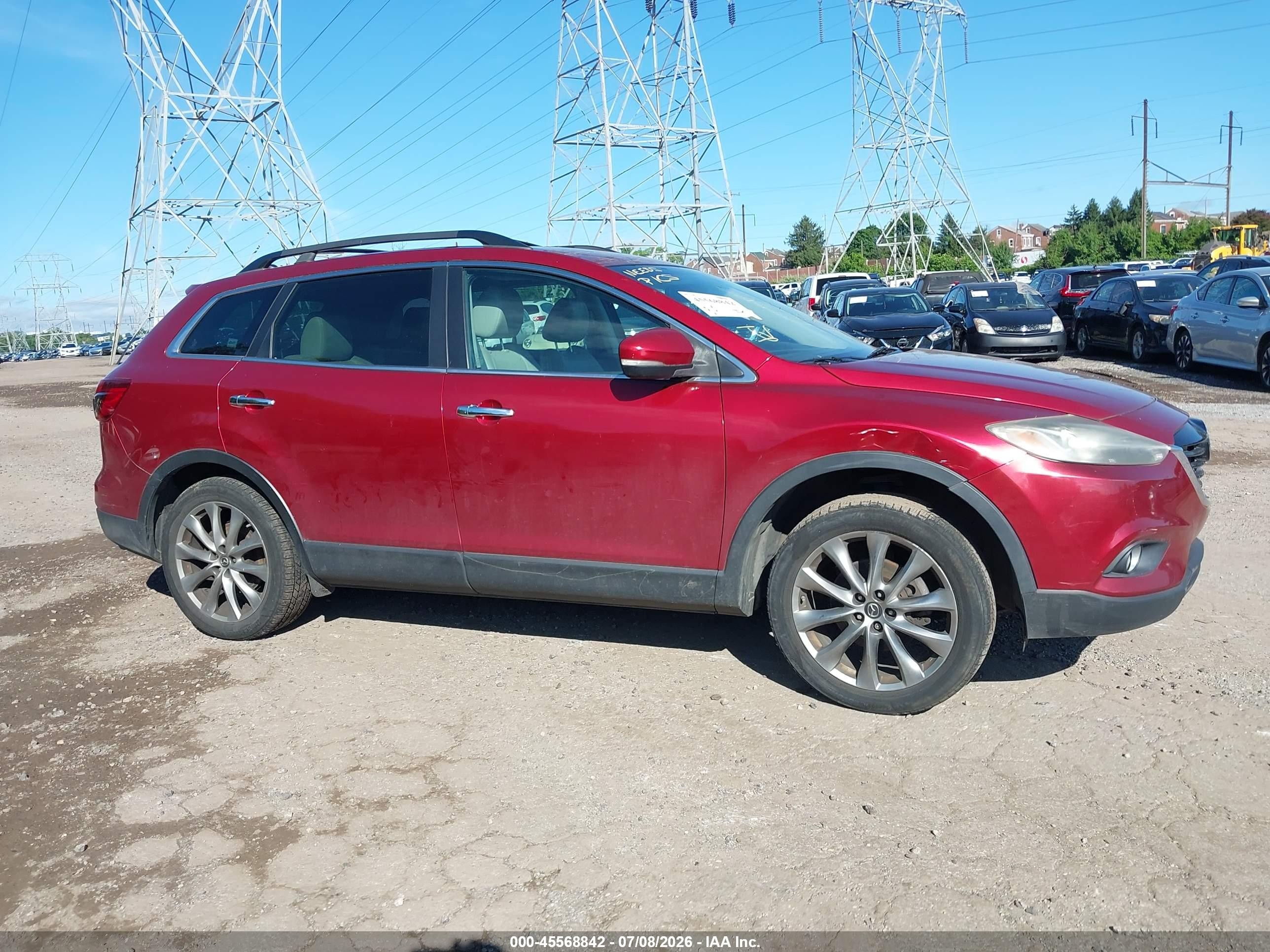 2015 Mazda Cx-9 Grand Touring Red vin: JM3TB3DV0F0461701