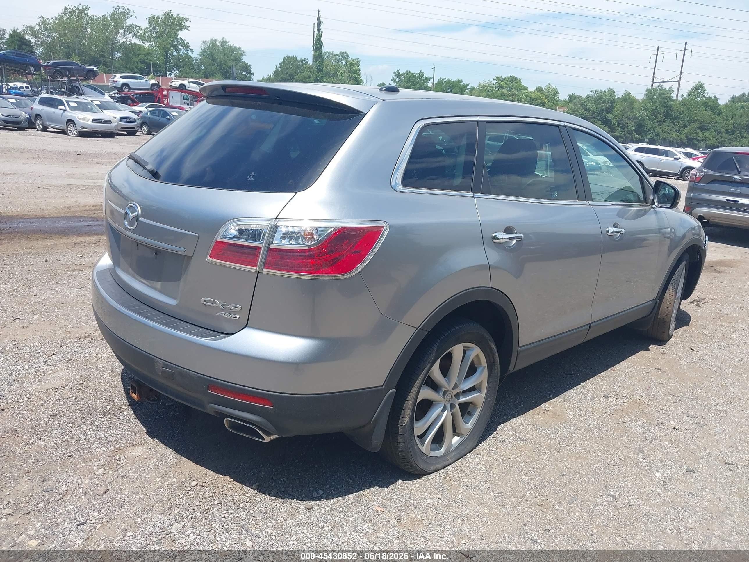 2011 Mazda Cx-9 Grand Touring Silver vin: JM3TB3DV1B0328178