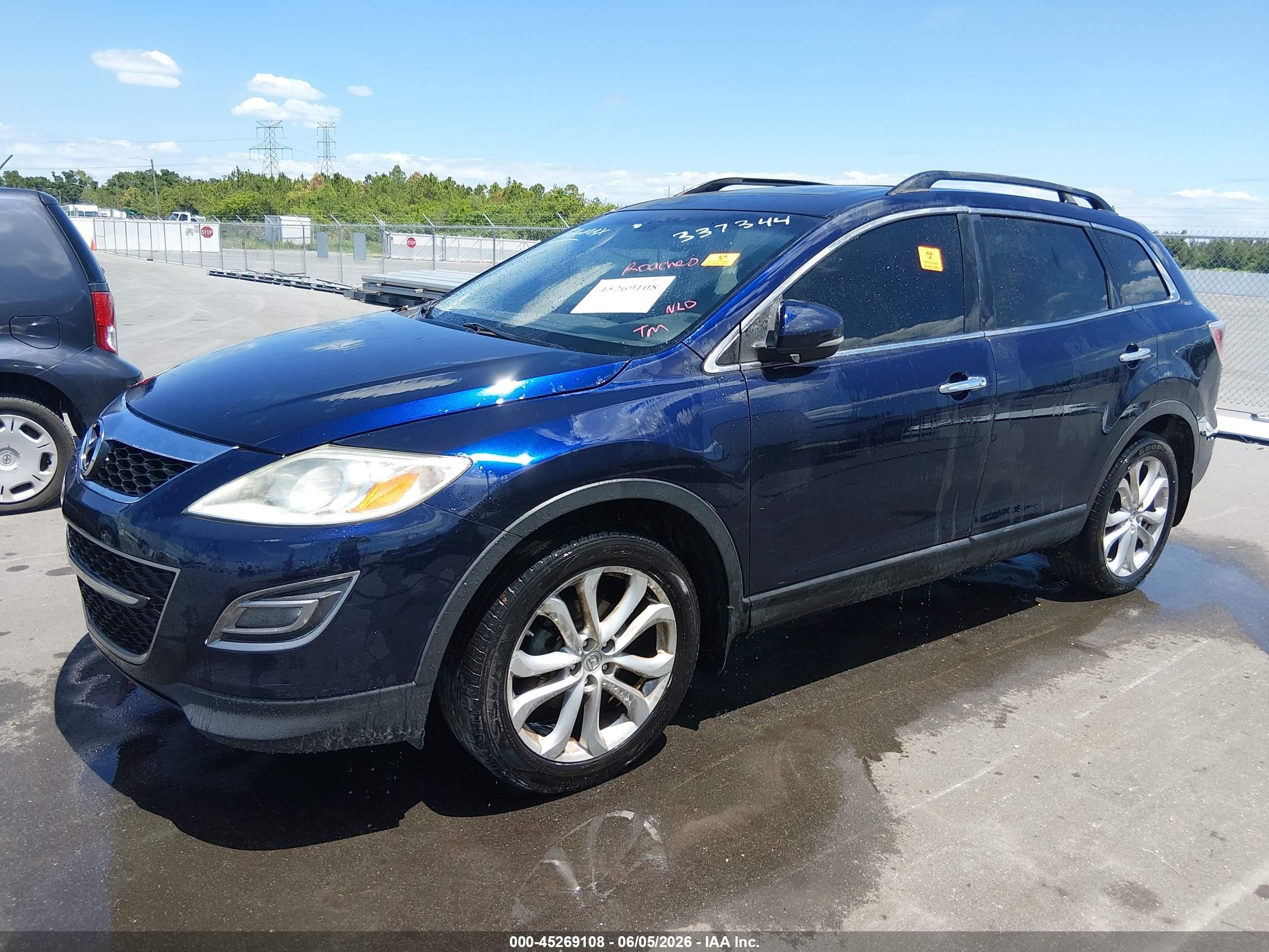 2012 Mazda Cx-9 Grand Touring Blue vin: JM3TB3DV2C0337344