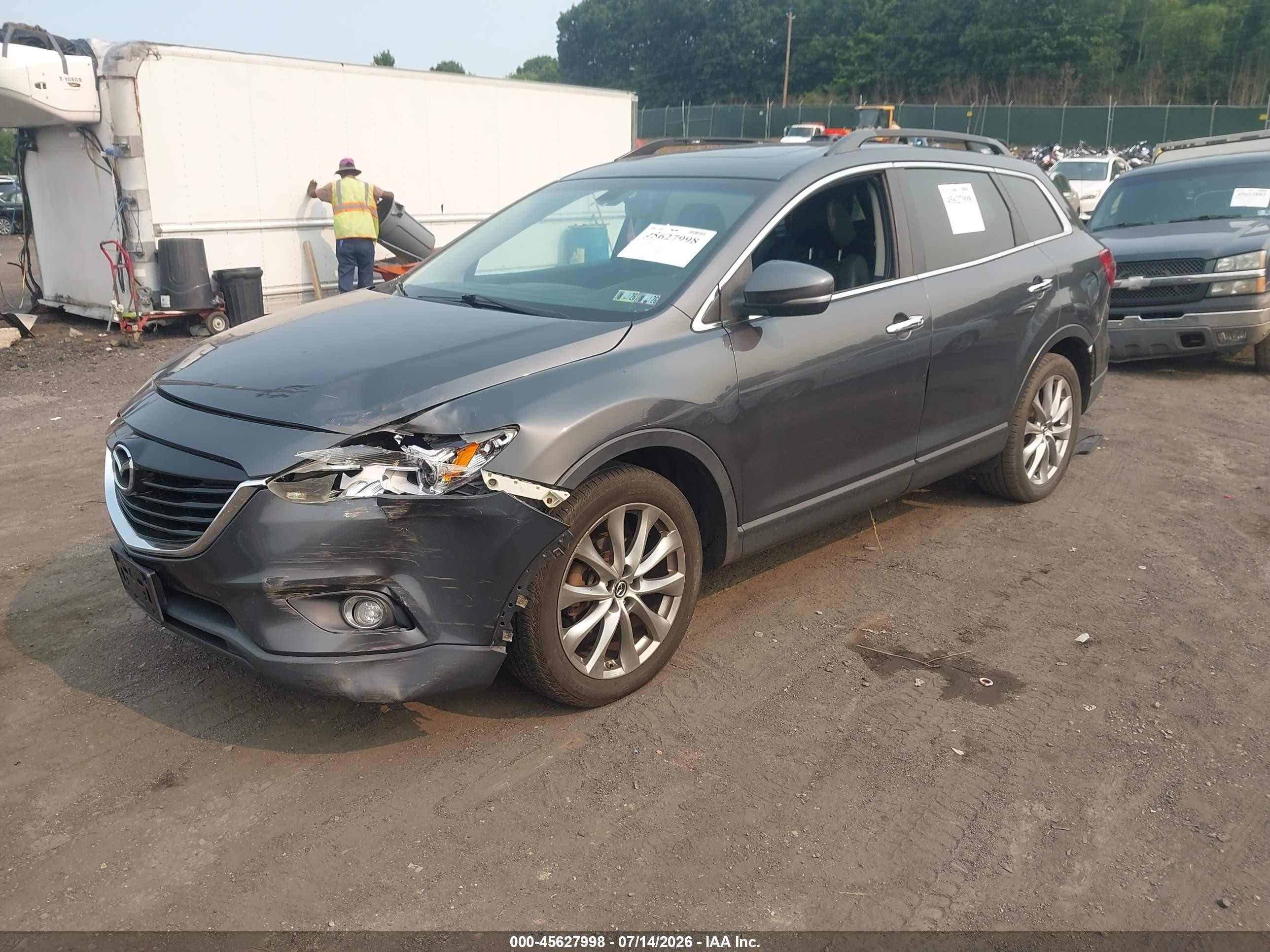 2014 Mazda Cx-9 Grand Touring Gray vin: JM3TB3DV2E0431954