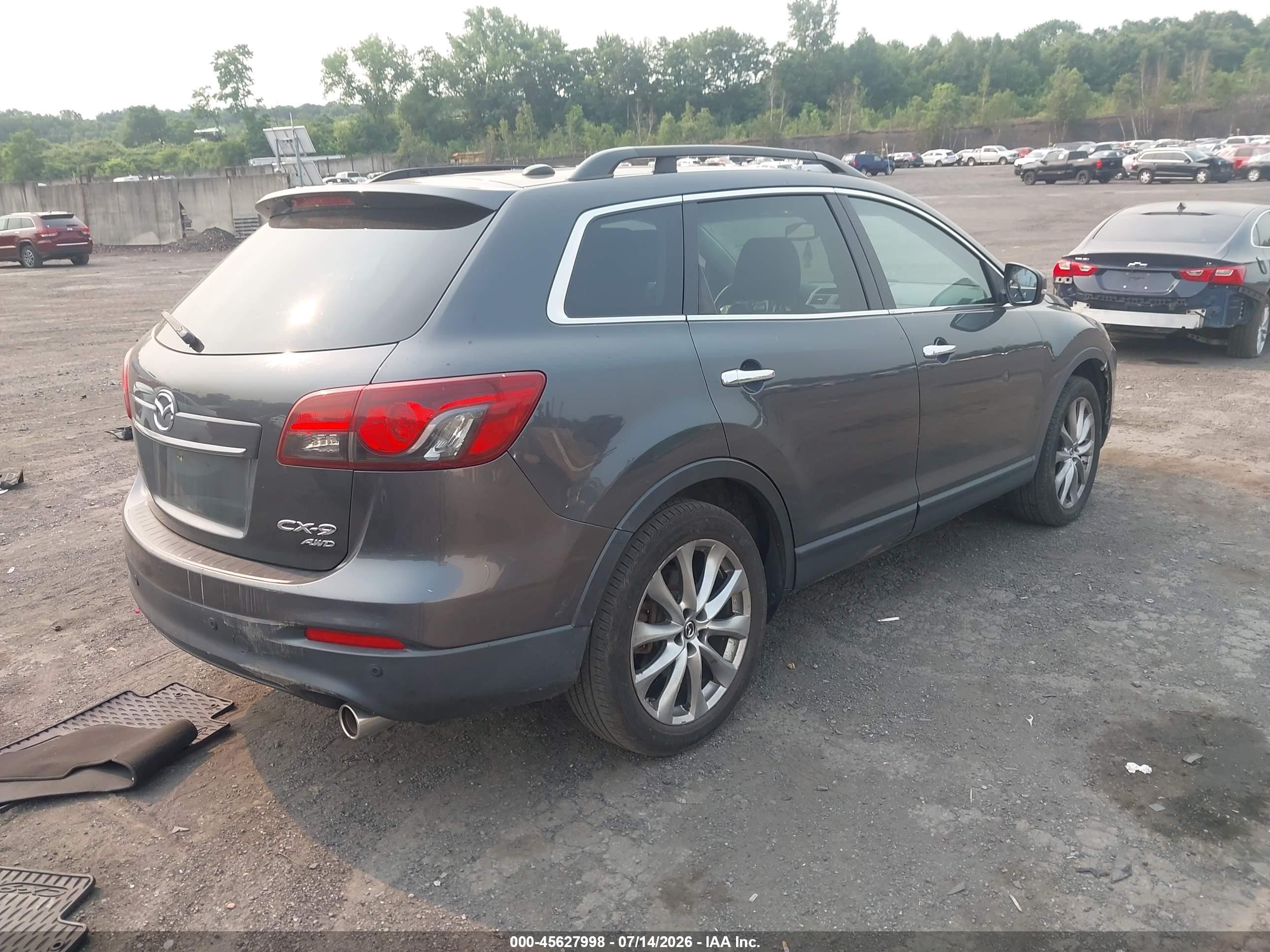 2014 Mazda Cx-9 Grand Touring Gray vin: JM3TB3DV2E0431954