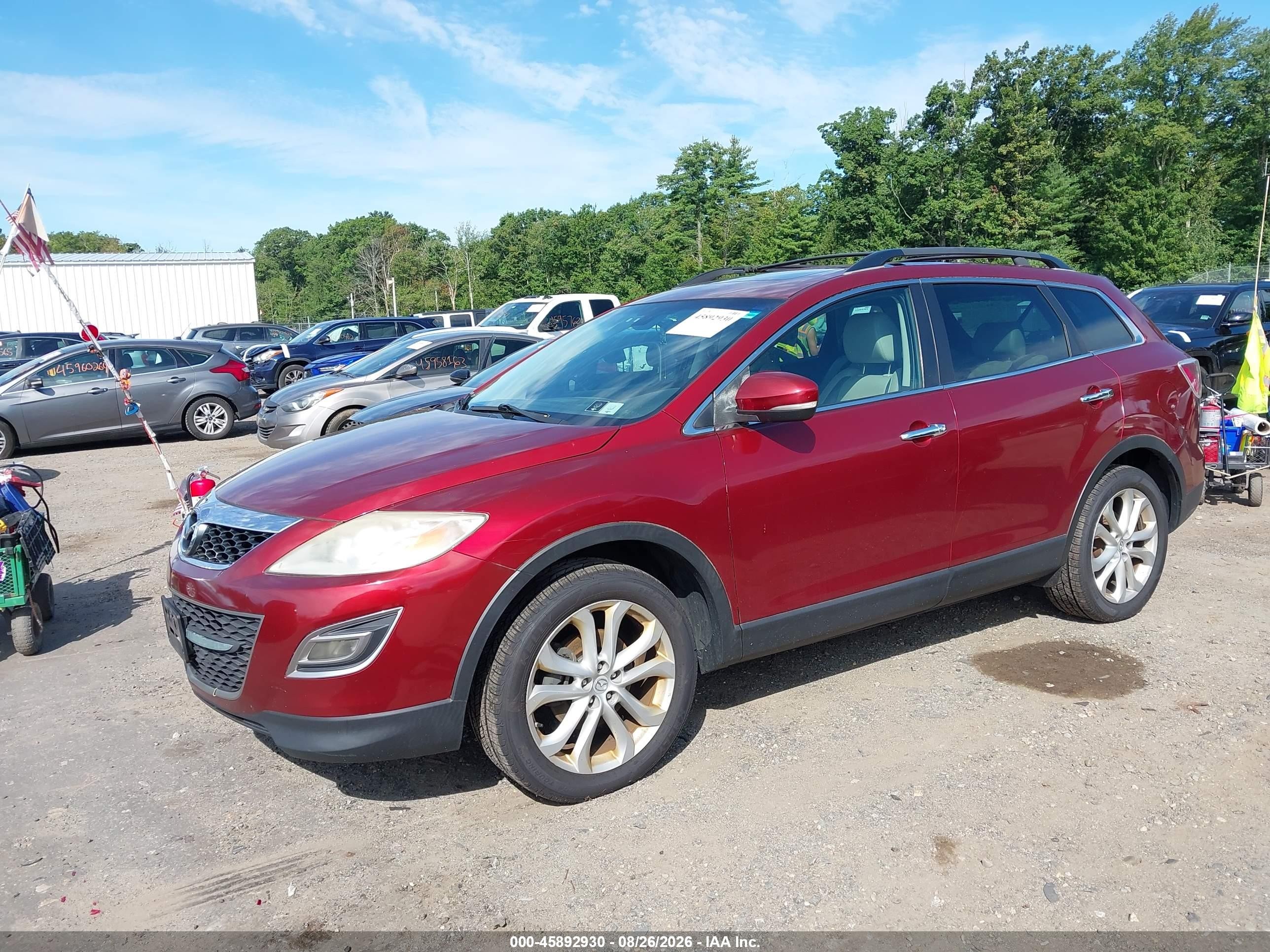 2011 Mazda Cx-9 Grand Touring Red vin: JM3TB3DV3B0309969