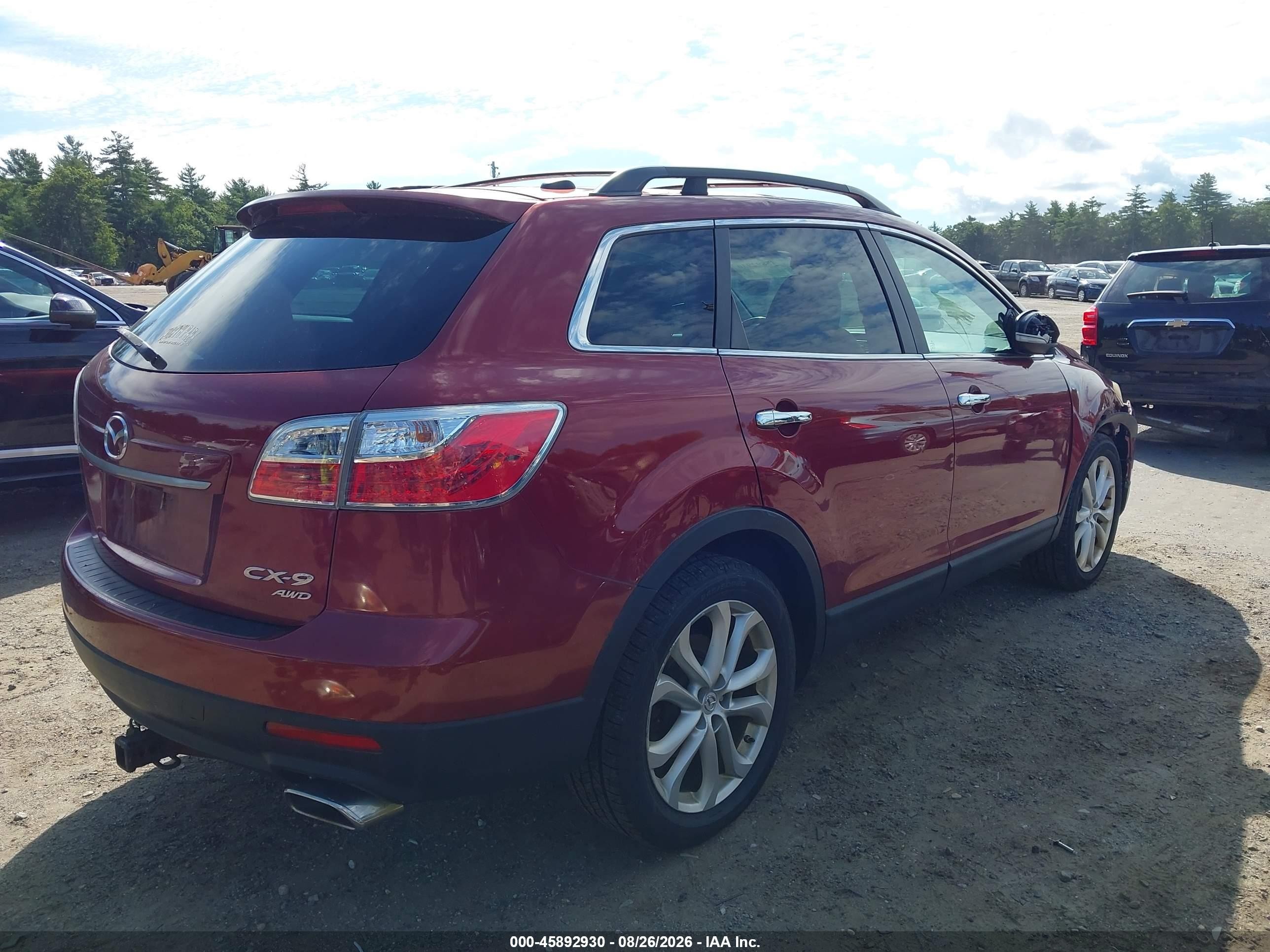 2011 Mazda Cx-9 Grand Touring Red vin: JM3TB3DV3B0309969