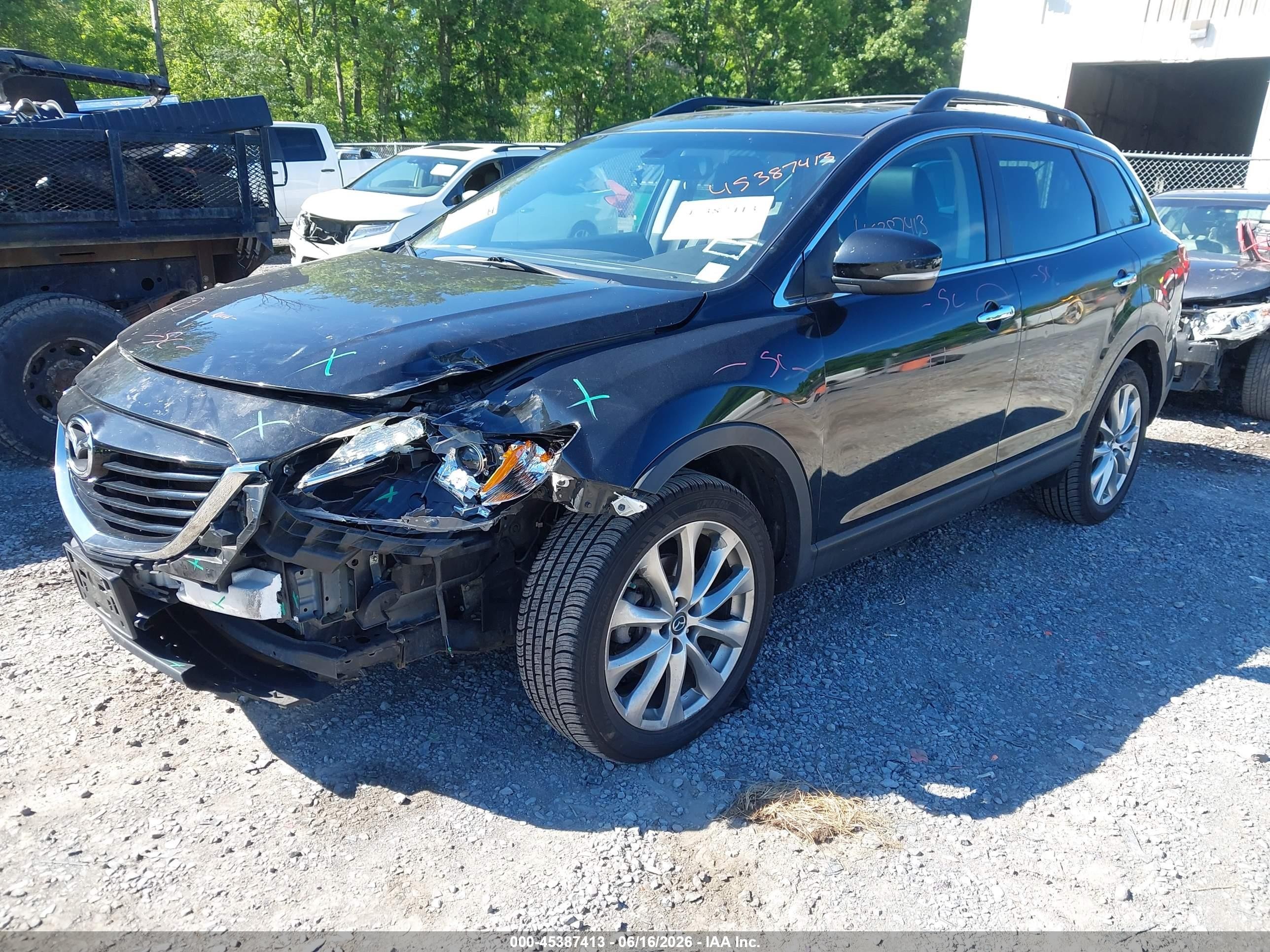 2015 Mazda Cx-9 Grand Touring Black vin: JM3TB3DV3F0449395