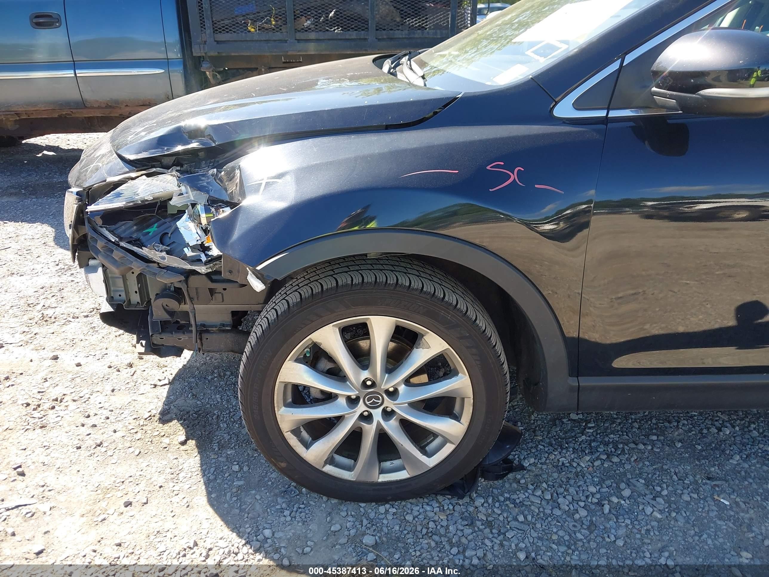 2015 Mazda Cx-9 Grand Touring Black vin: JM3TB3DV3F0449395