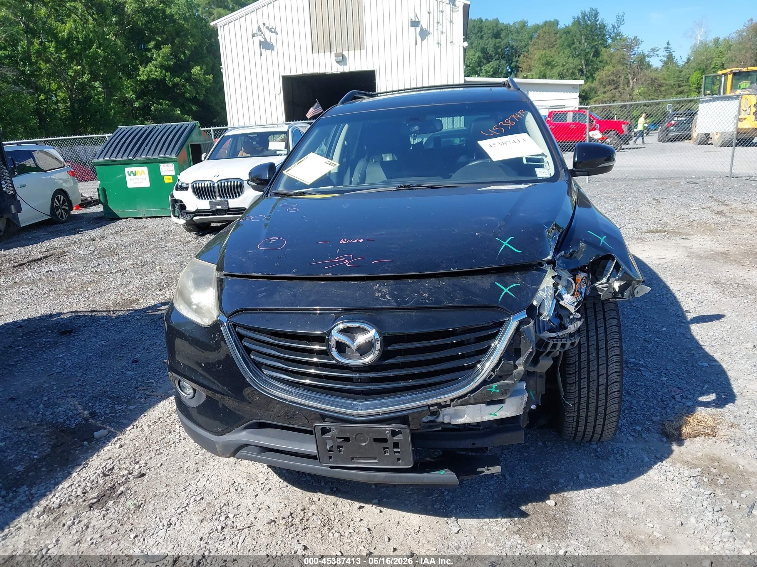 2015 Mazda Cx-9 Grand Touring Black vin: JM3TB3DV3F0449395