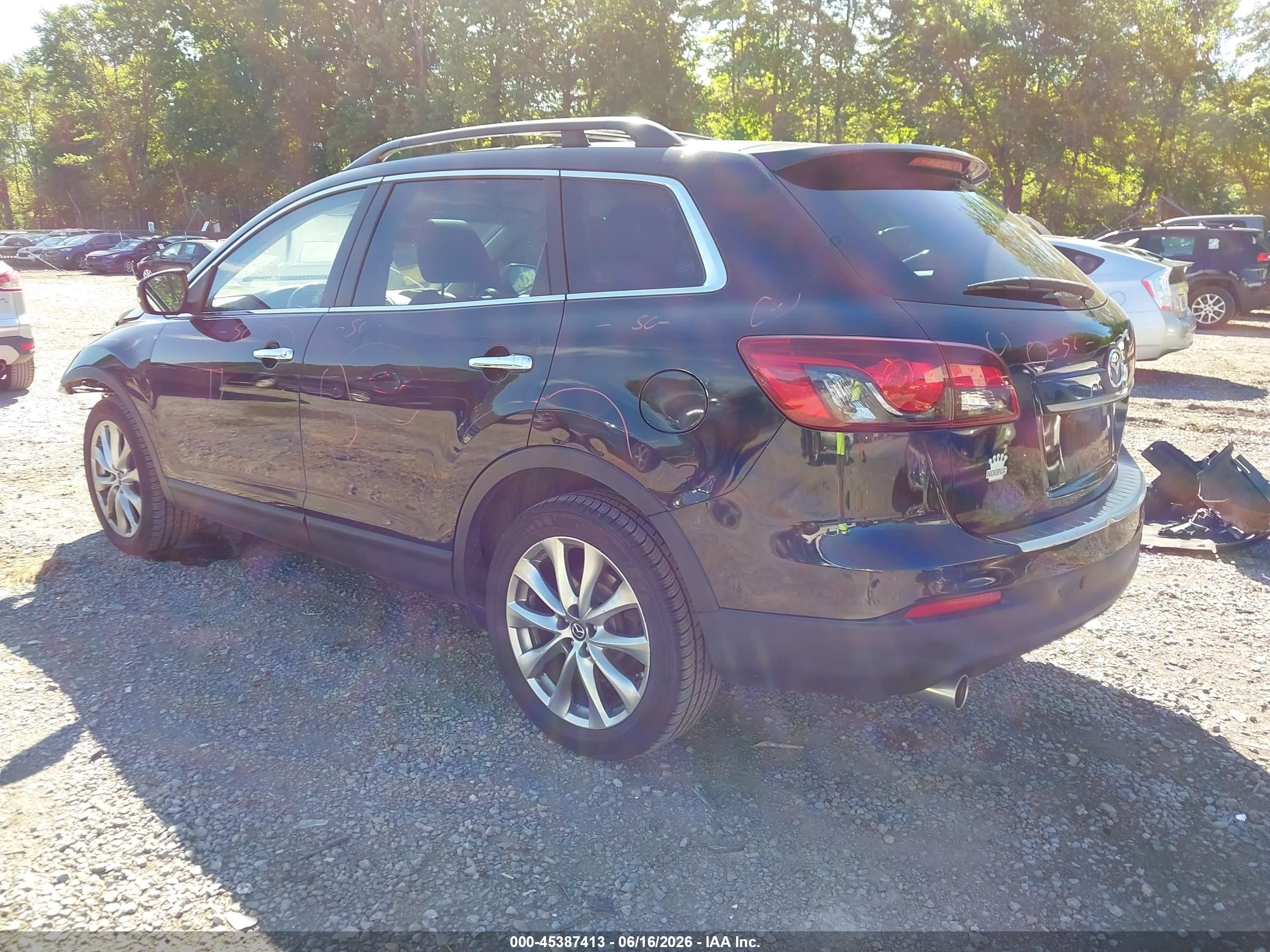 2015 Mazda Cx-9 Grand Touring Black vin: JM3TB3DV3F0449395
