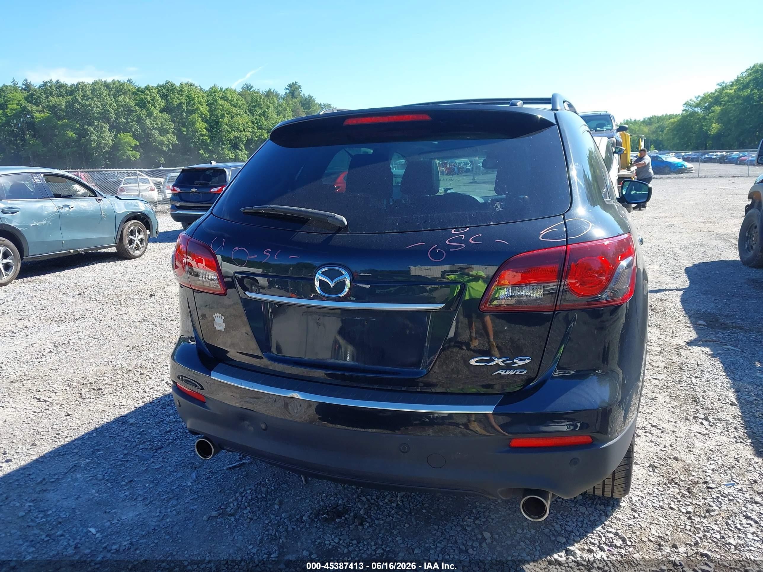 2015 Mazda Cx-9 Grand Touring Black vin: JM3TB3DV3F0449395