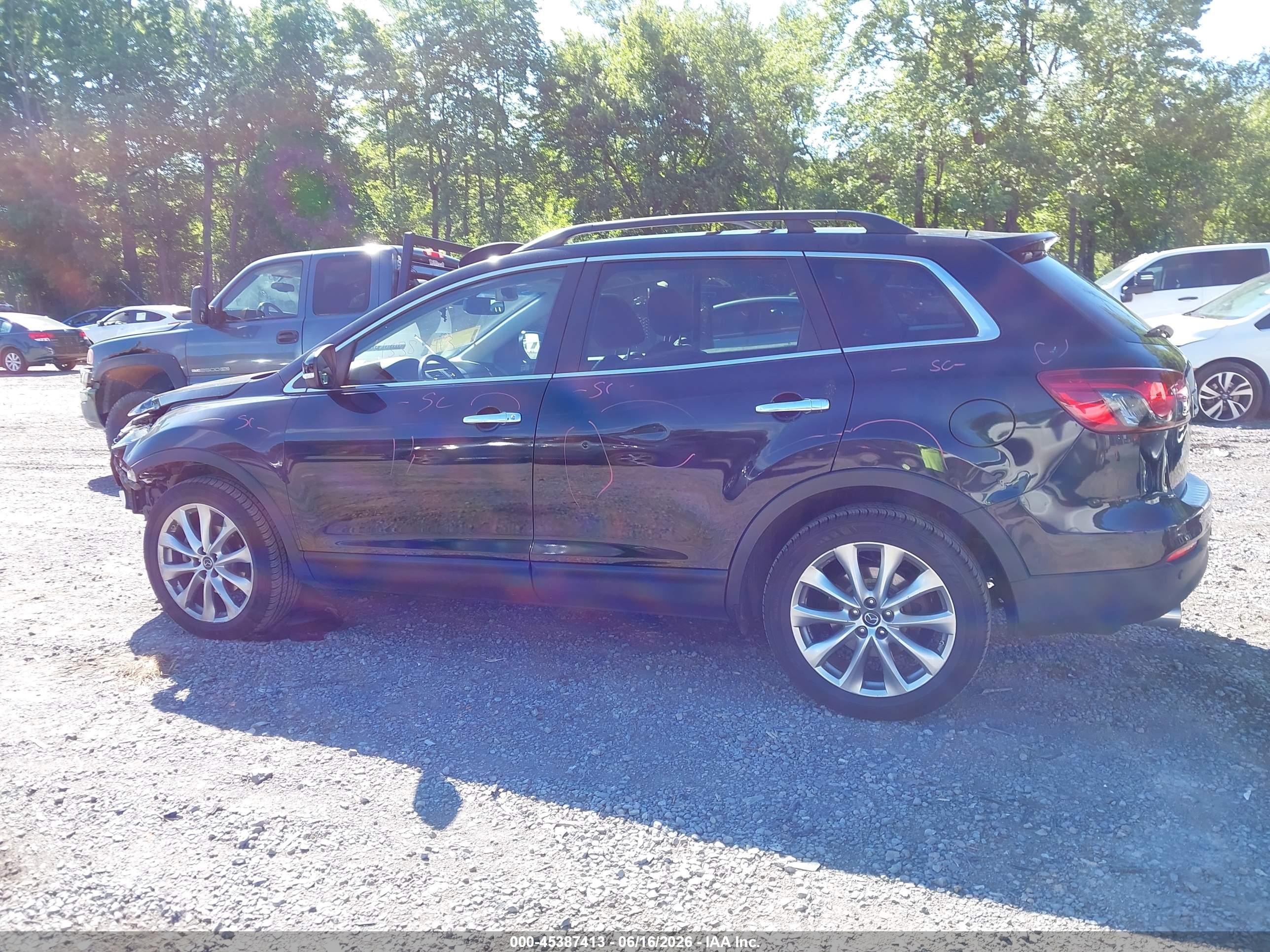 2015 Mazda Cx-9 Grand Touring Black vin: JM3TB3DV3F0449395