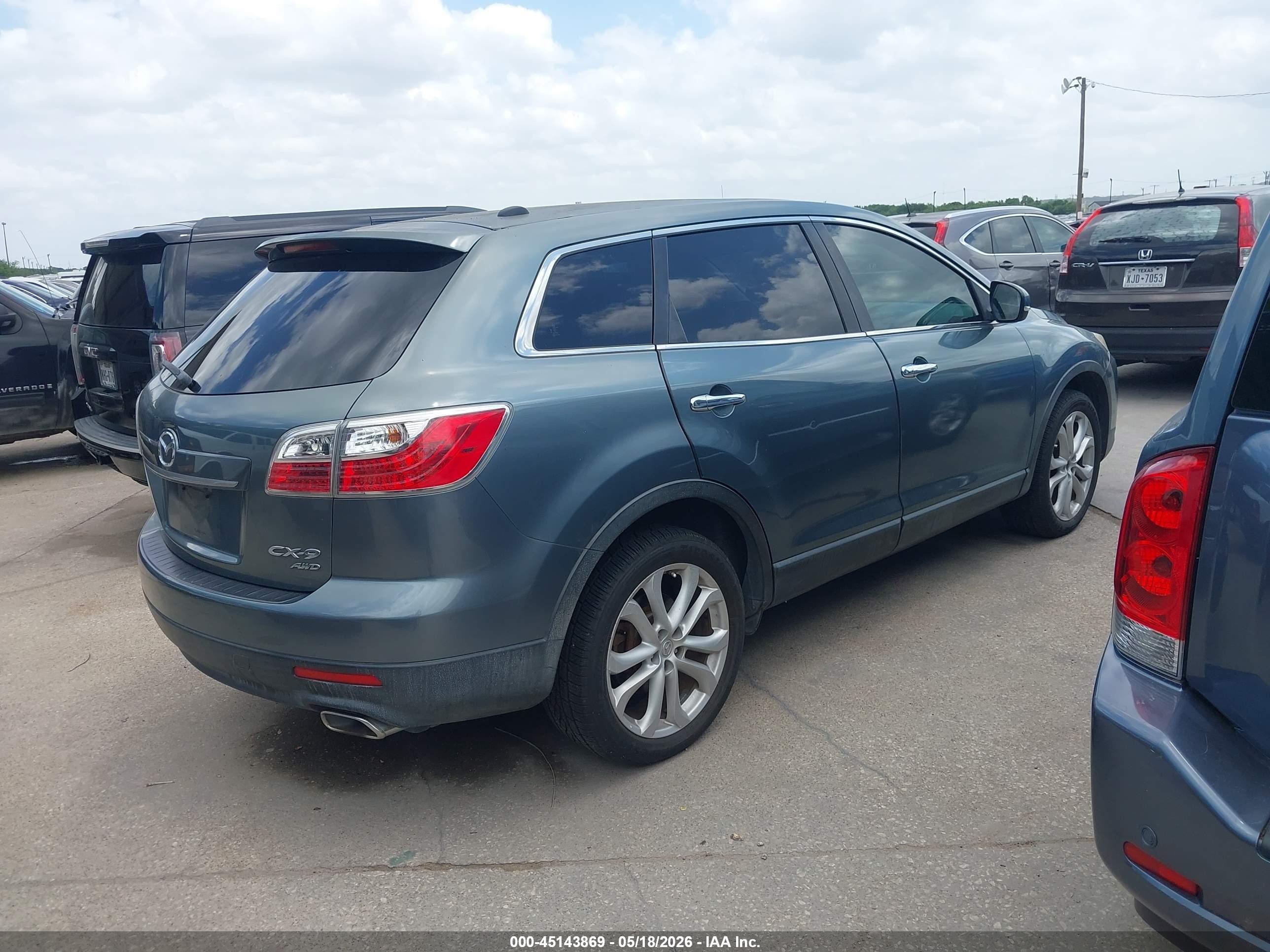 2011 Mazda Cx-9 Grand Touring Teal vin: JM3TB3DV4B0302657