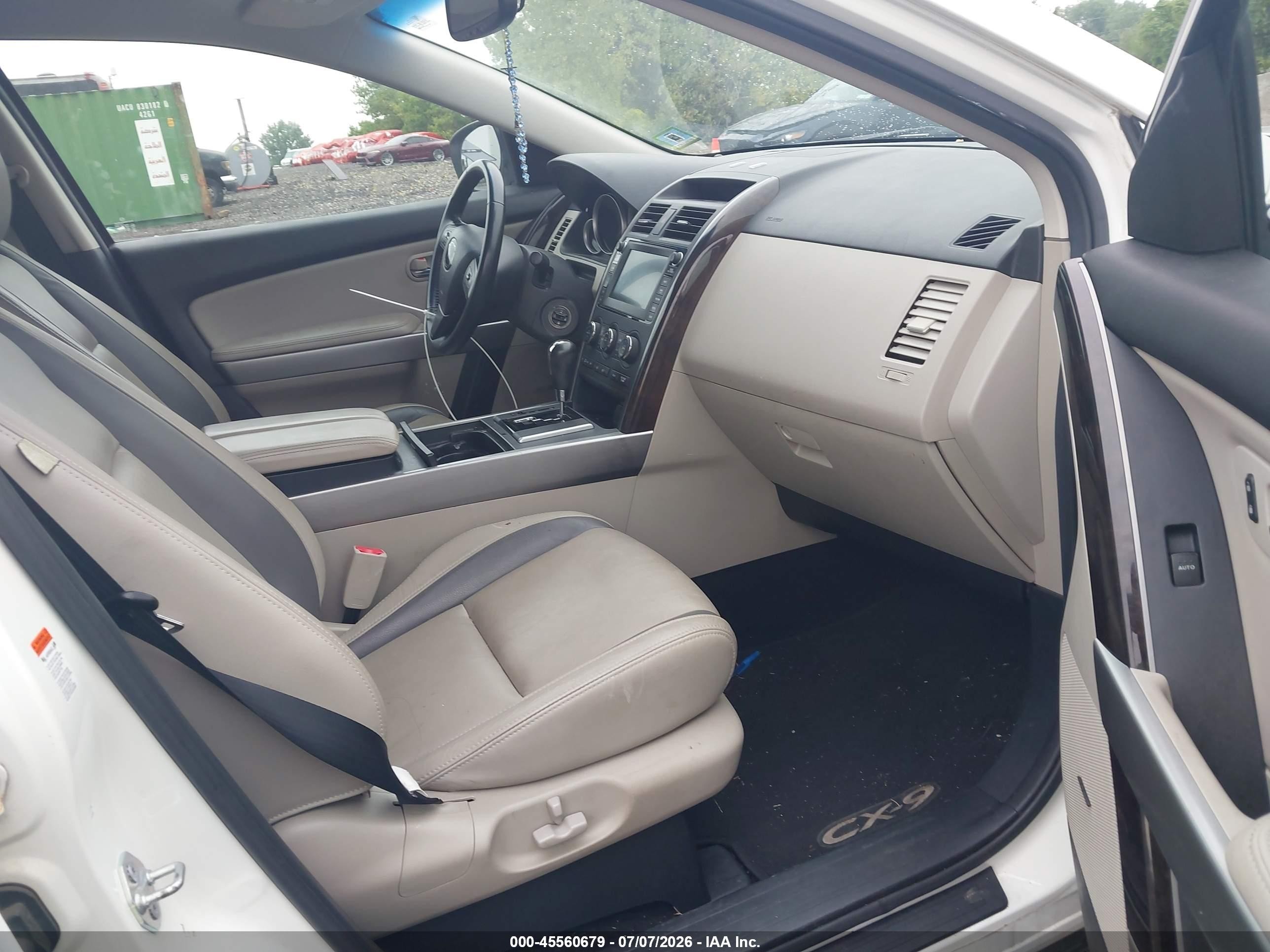 2012 Mazda Cx-9 Grand Touring White vin: JM3TB3DV4C0335272