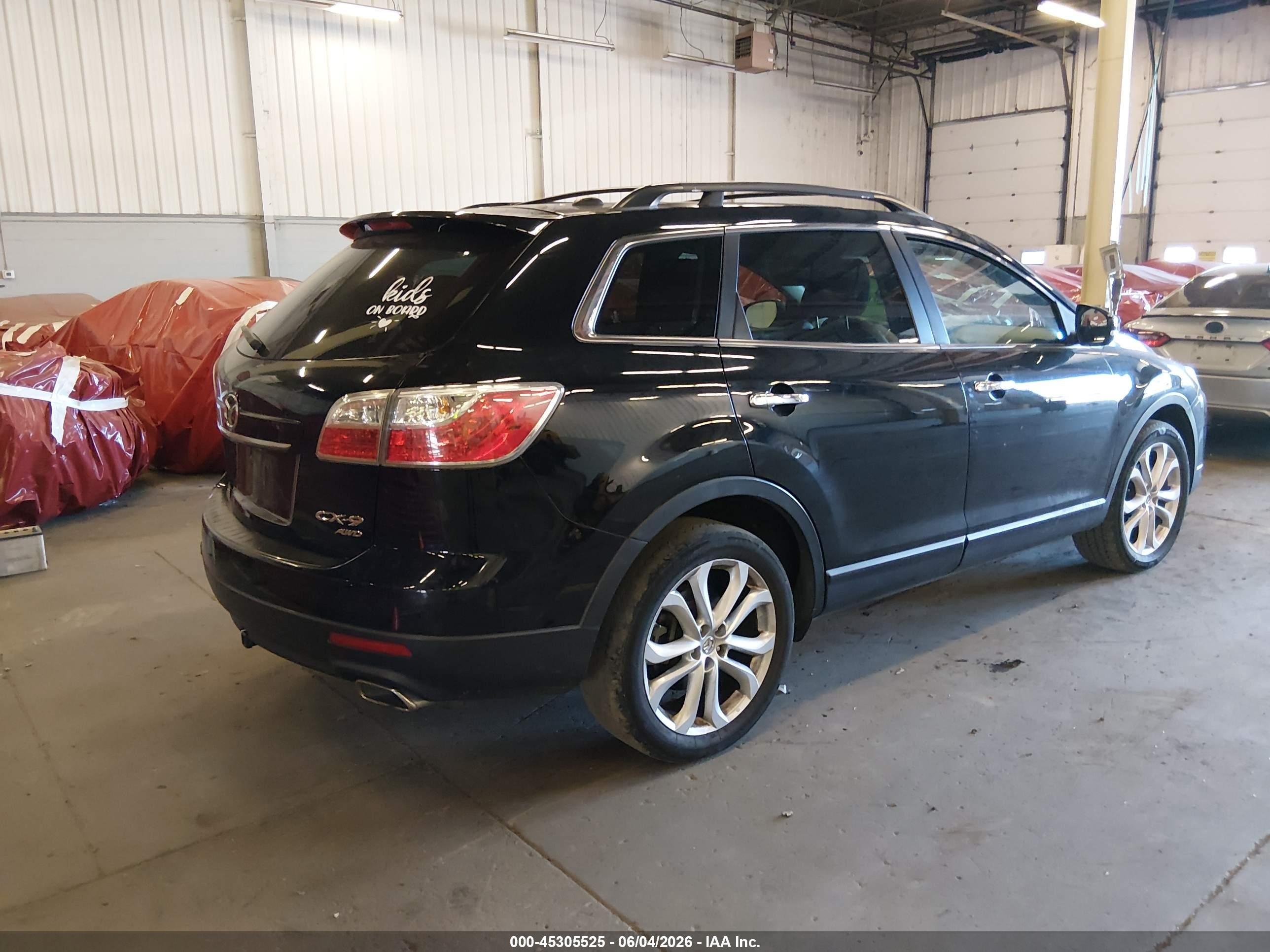 2012 Mazda Cx-9 Grand Touring Black vin: JM3TB3DV6C0348394