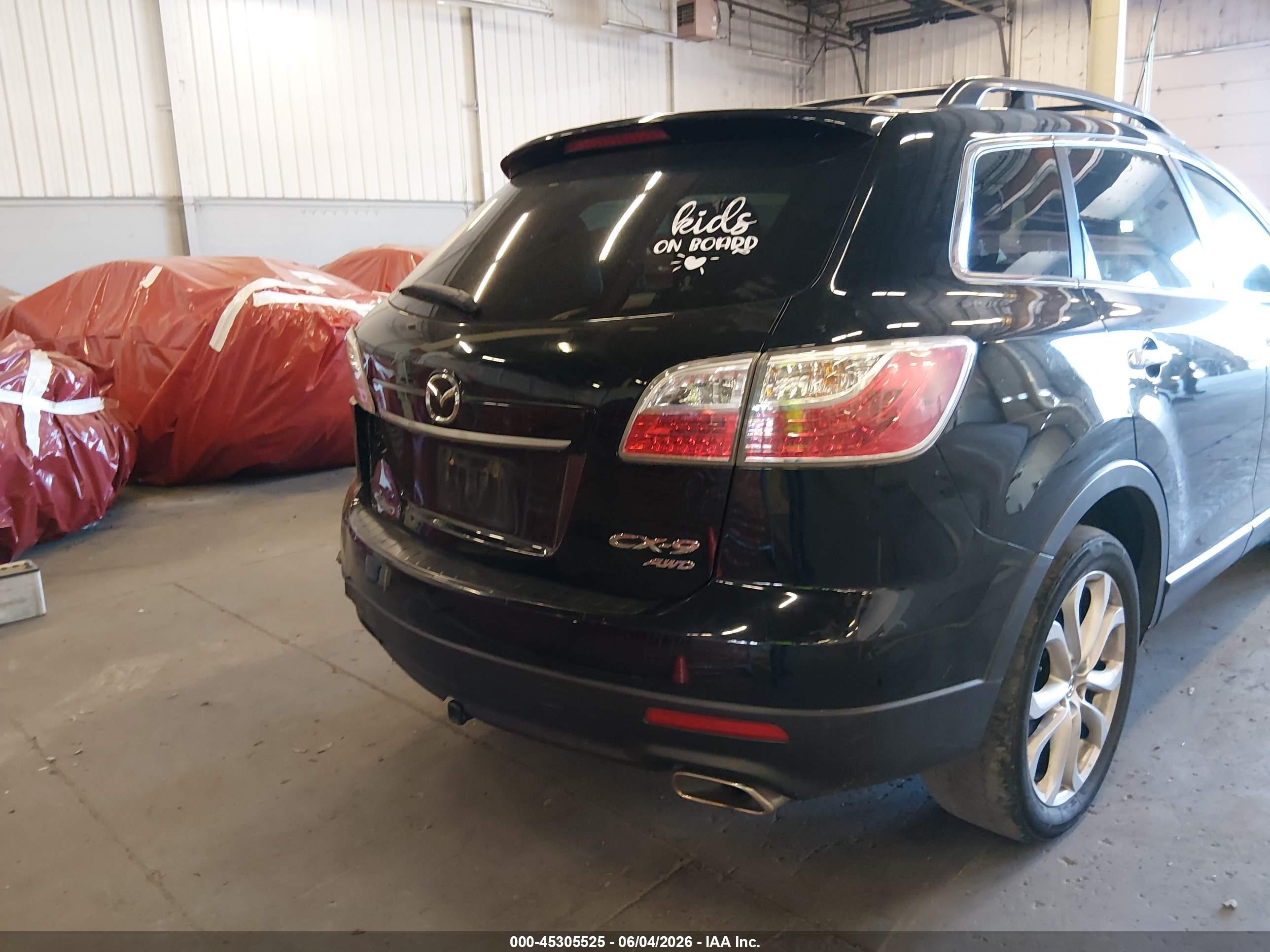 2012 Mazda Cx-9 Grand Touring Black vin: JM3TB3DV6C0348394