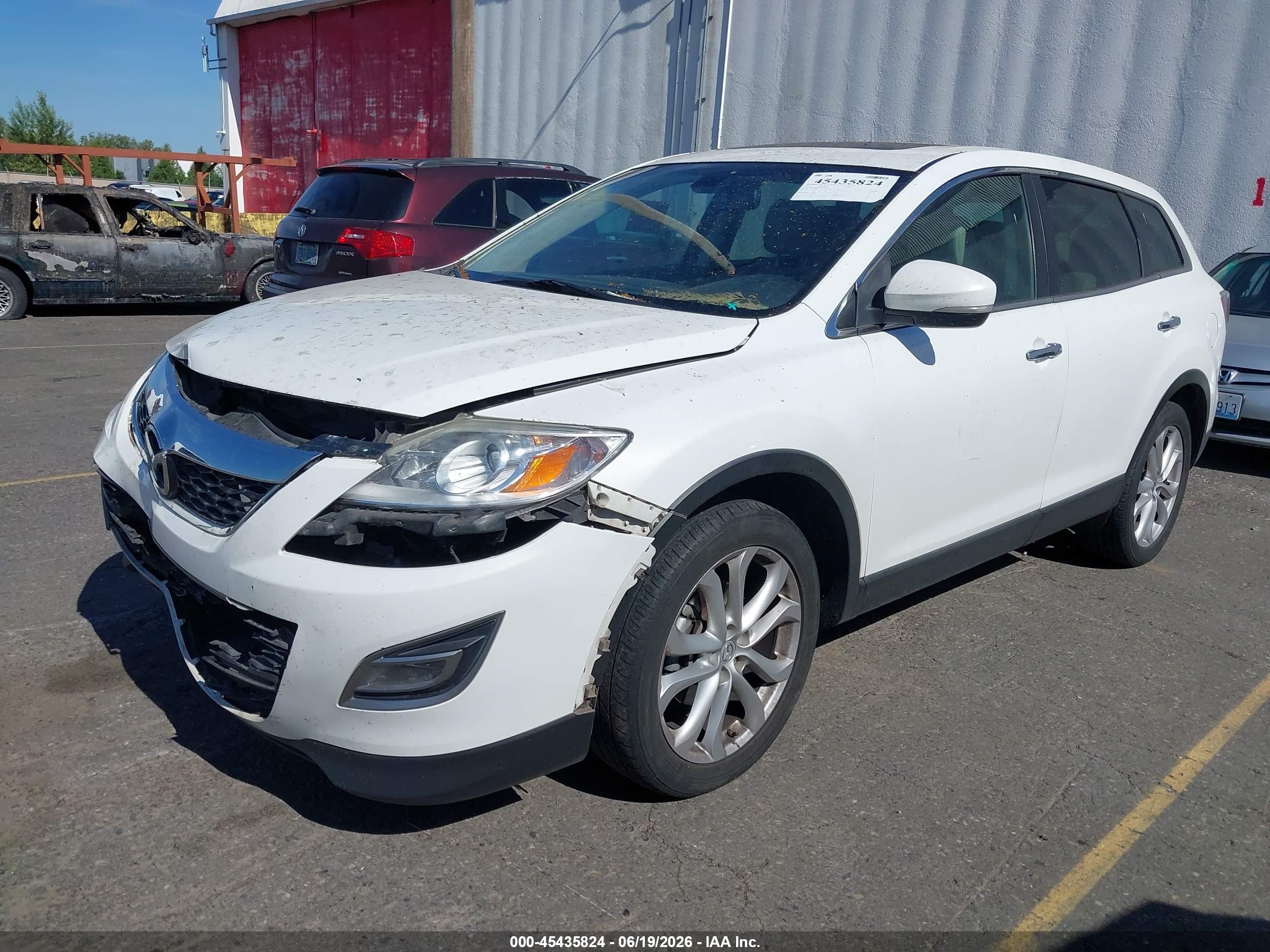 2012 Mazda Cx-9 Grand Touring White vin: JM3TB3DV6C0348590
