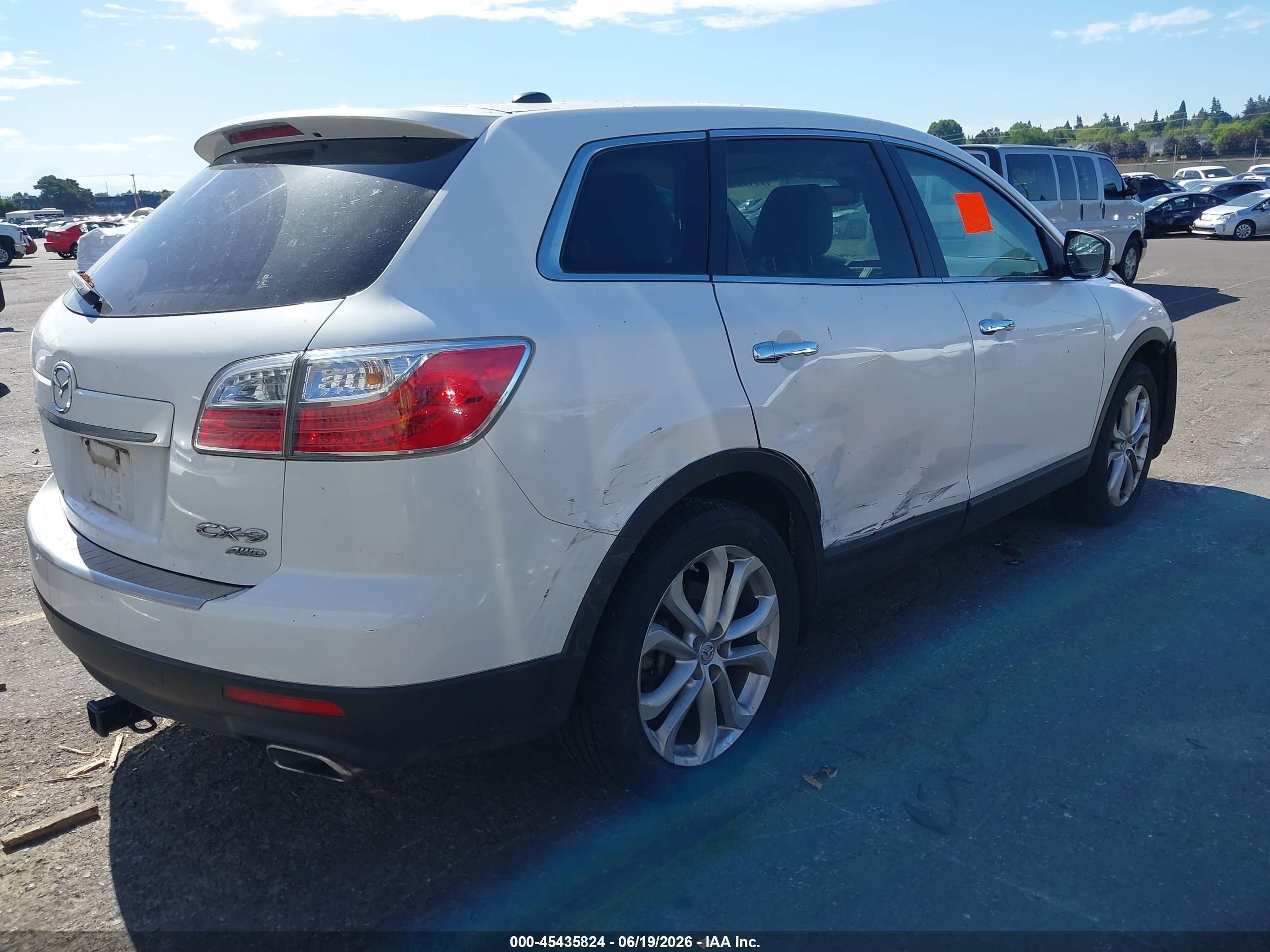 2012 Mazda Cx-9 Grand Touring White vin: JM3TB3DV6C0348590