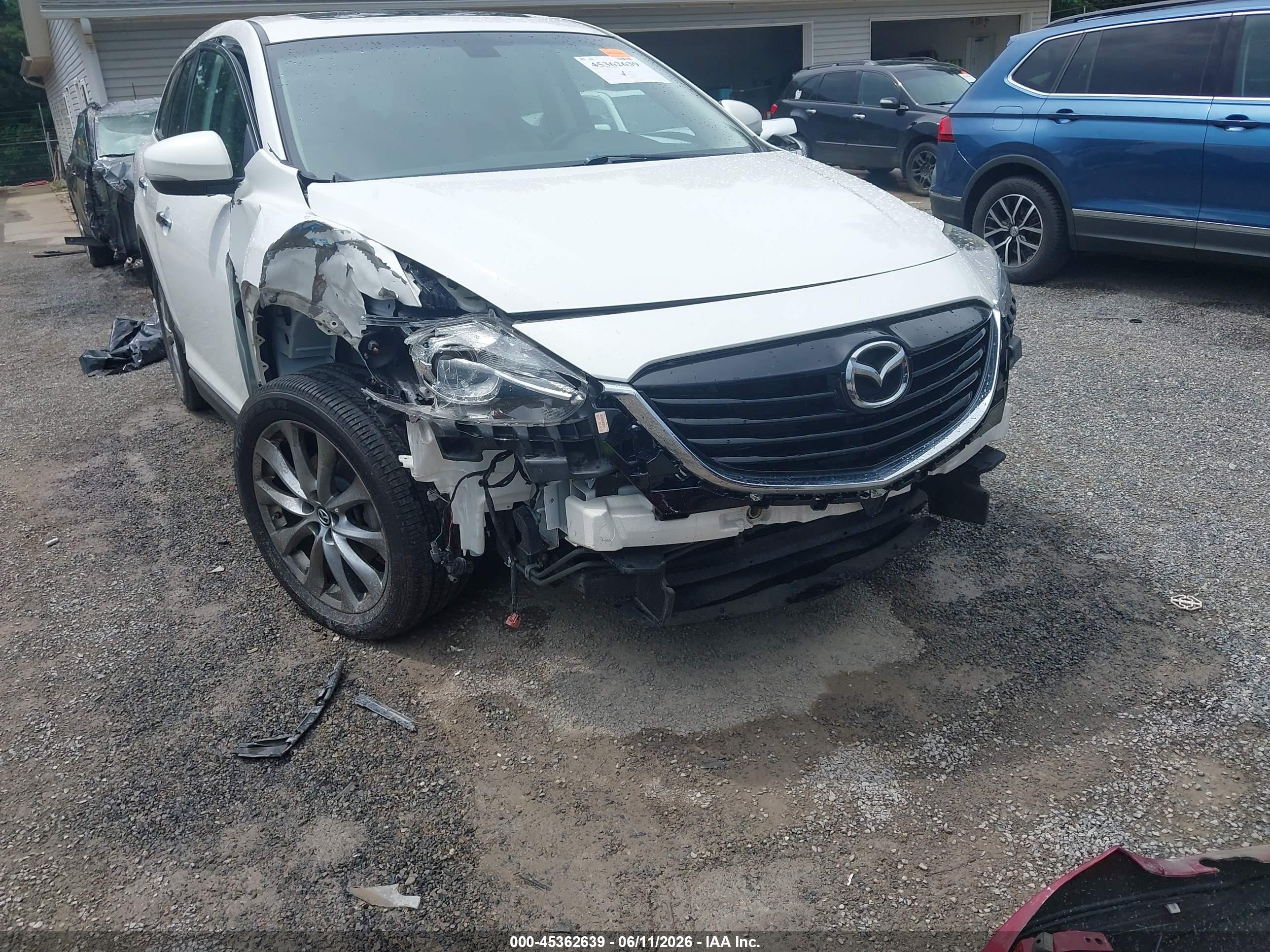 2014 Mazda Cx-9 Grand Touring White vin: JM3TB3DV6E0440219