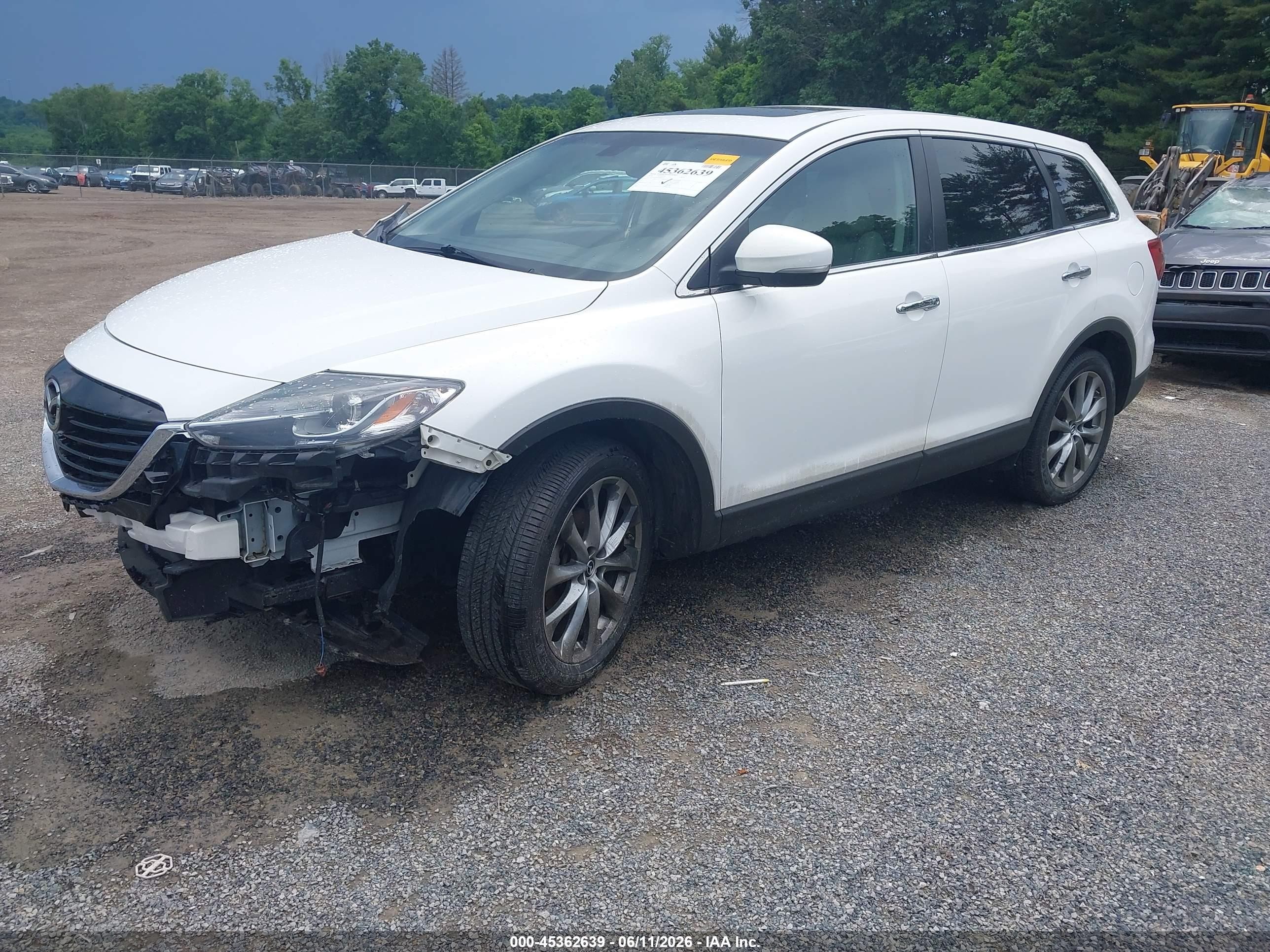 2014 Mazda Cx-9 Grand Touring White vin: JM3TB3DV6E0440219