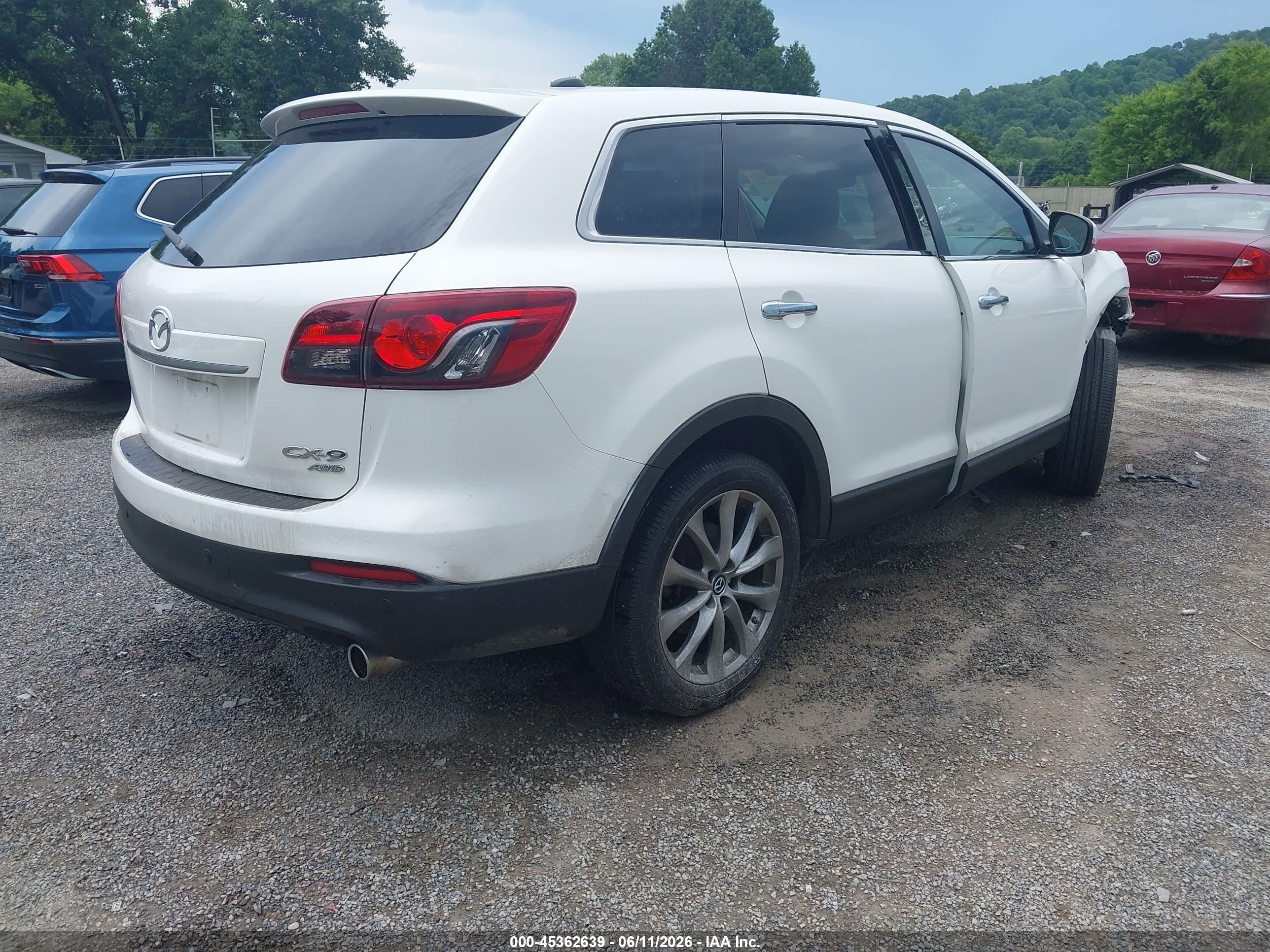 2014 Mazda Cx-9 Grand Touring White vin: JM3TB3DV6E0440219