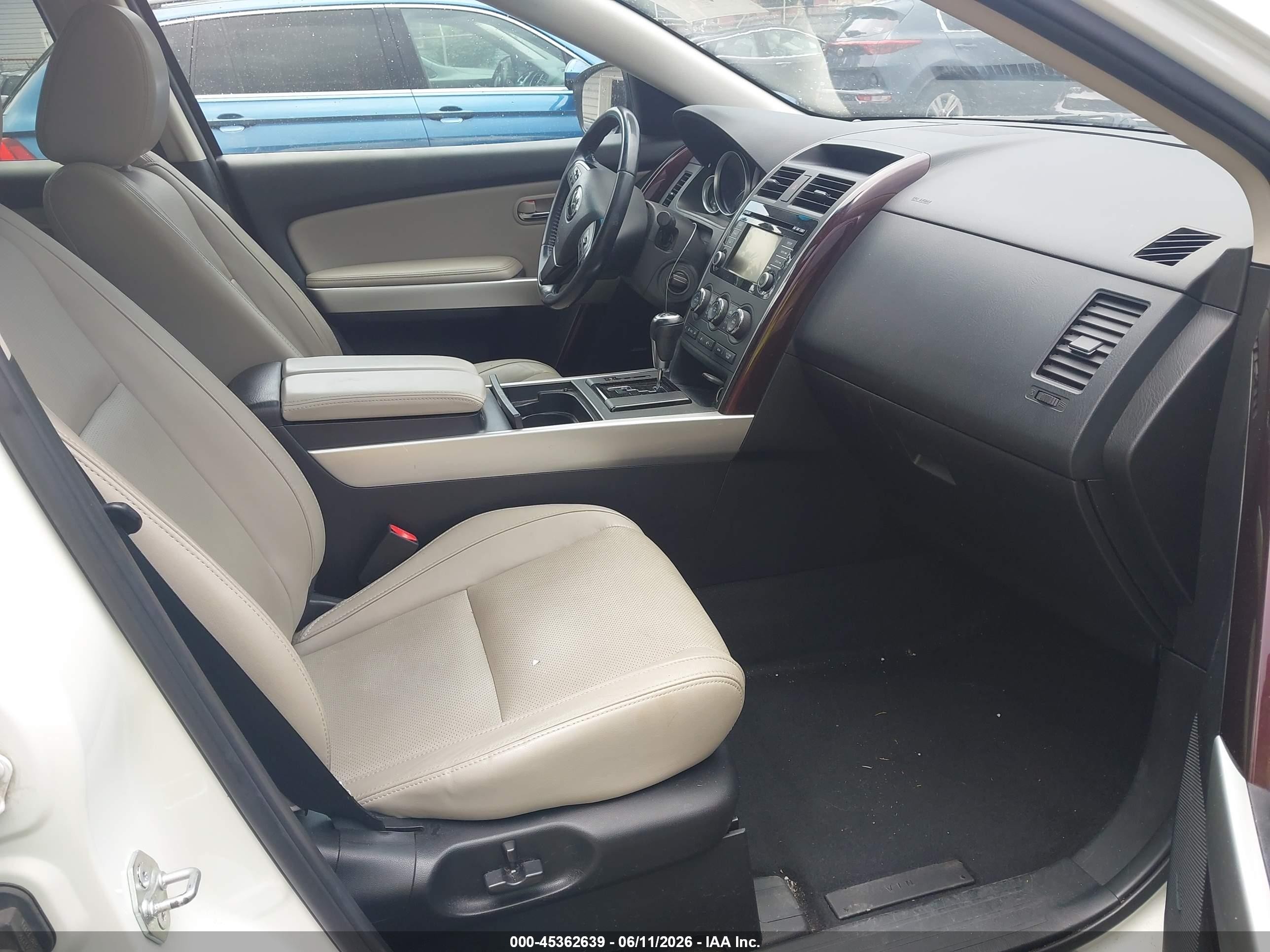 2014 Mazda Cx-9 Grand Touring White vin: JM3TB3DV6E0440219