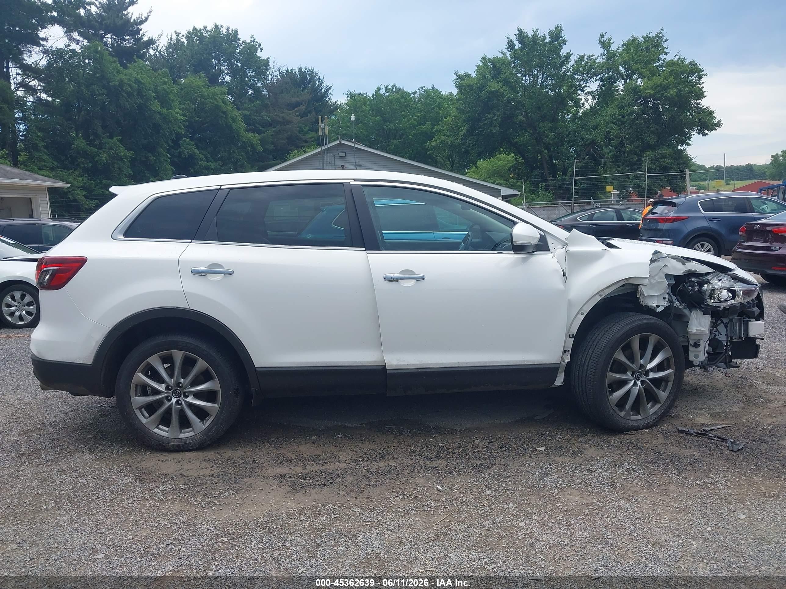 2014 Mazda Cx-9 Grand Touring White vin: JM3TB3DV6E0440219