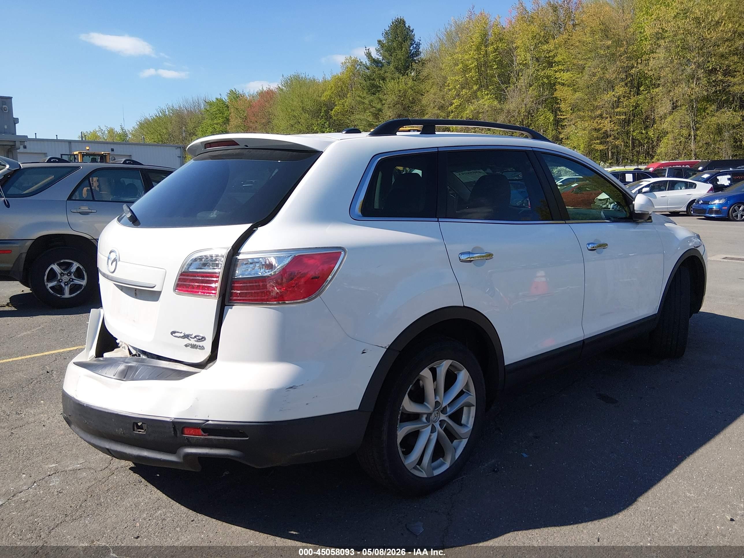 2011 Mazda Cx-9 Grand Touring White vin: JM3TB3DV8B0327903