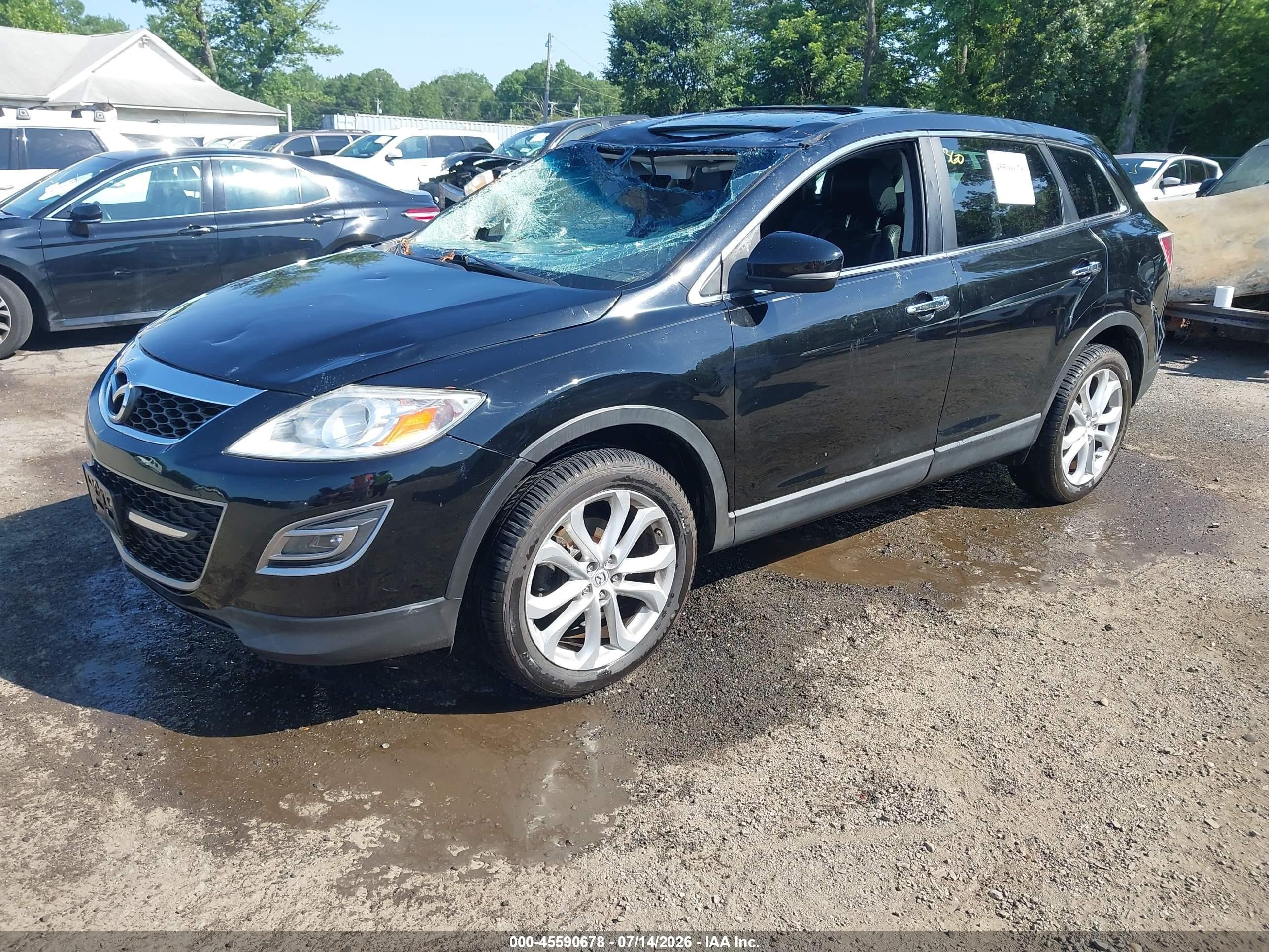 2012 Mazda Cx-9 Grand Touring Black vin: JM3TB3DV8C0346761