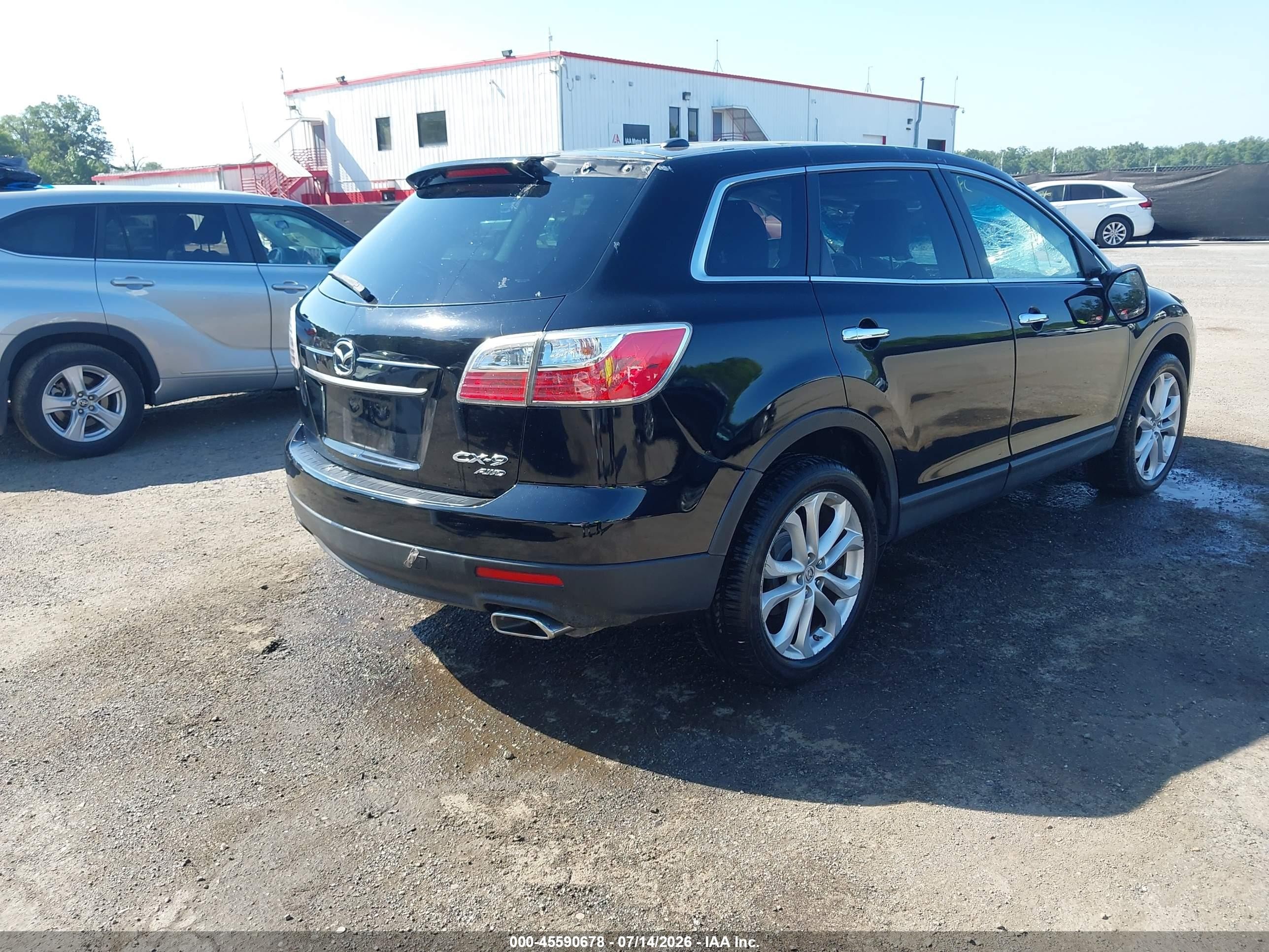 2012 Mazda Cx-9 Grand Touring Black vin: JM3TB3DV8C0346761