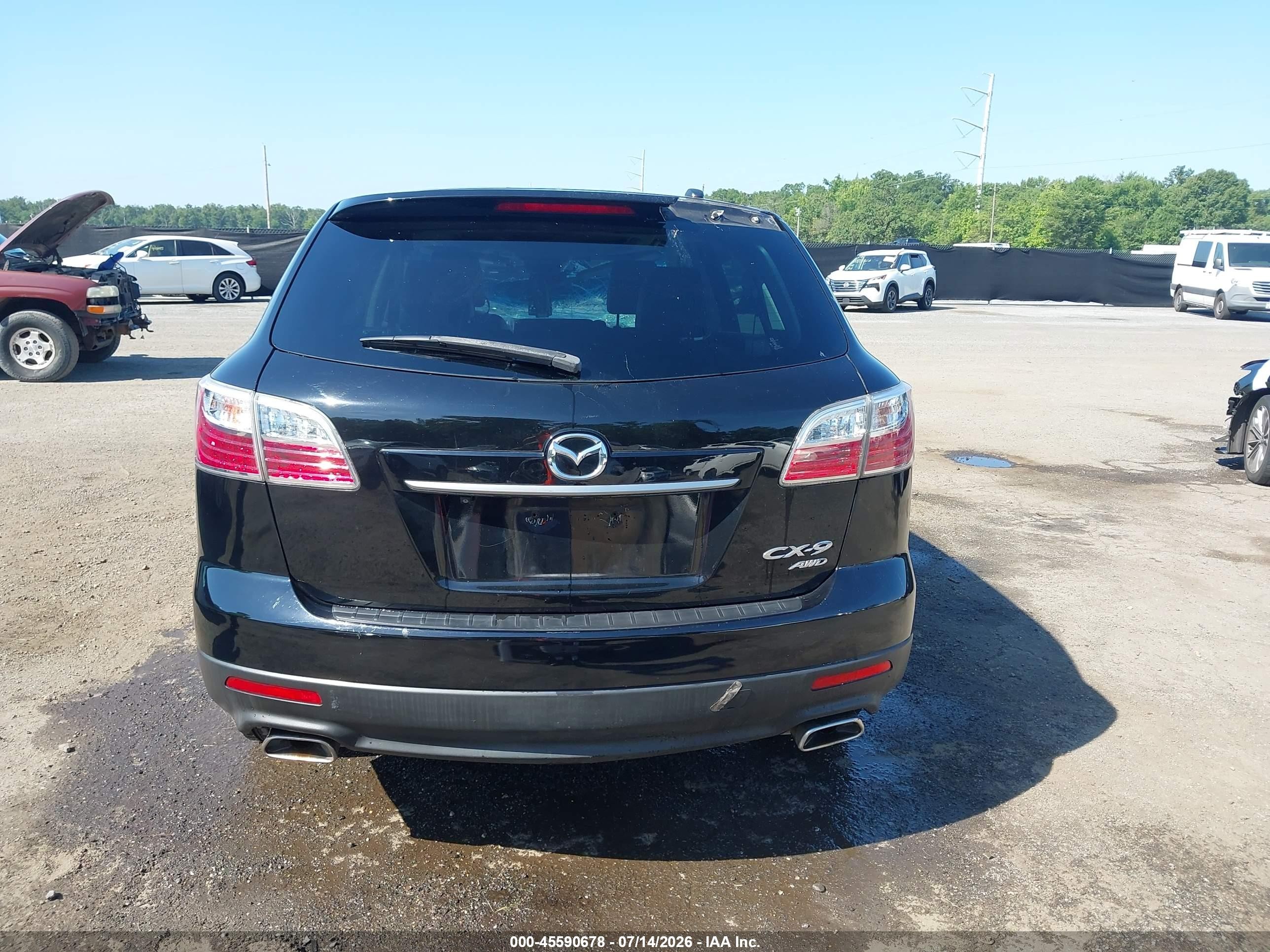 2012 Mazda Cx-9 Grand Touring Black vin: JM3TB3DV8C0346761
