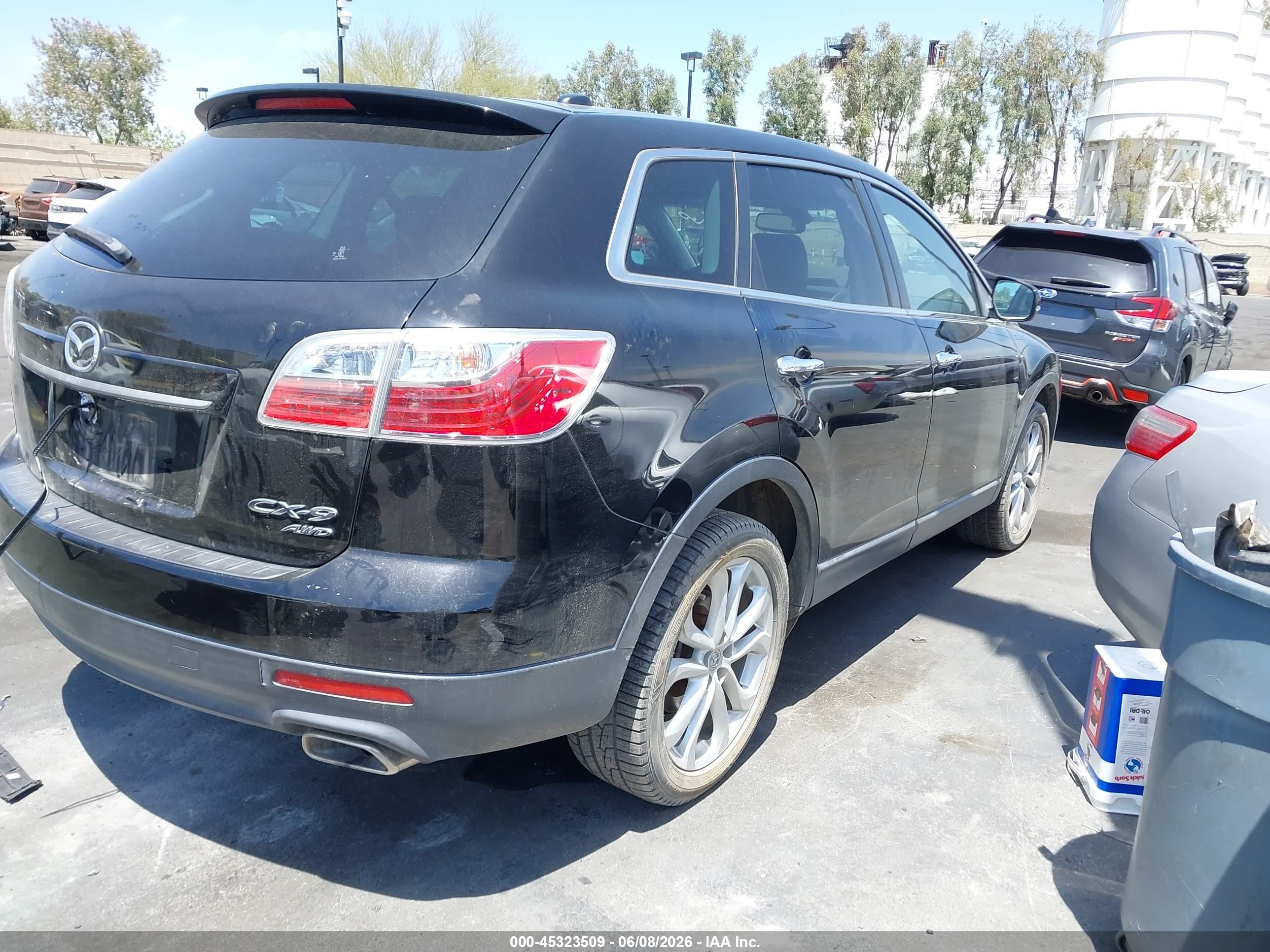 2012 Mazda Cx-9 Grand Touring Black vin: JM3TB3DV8C0353418