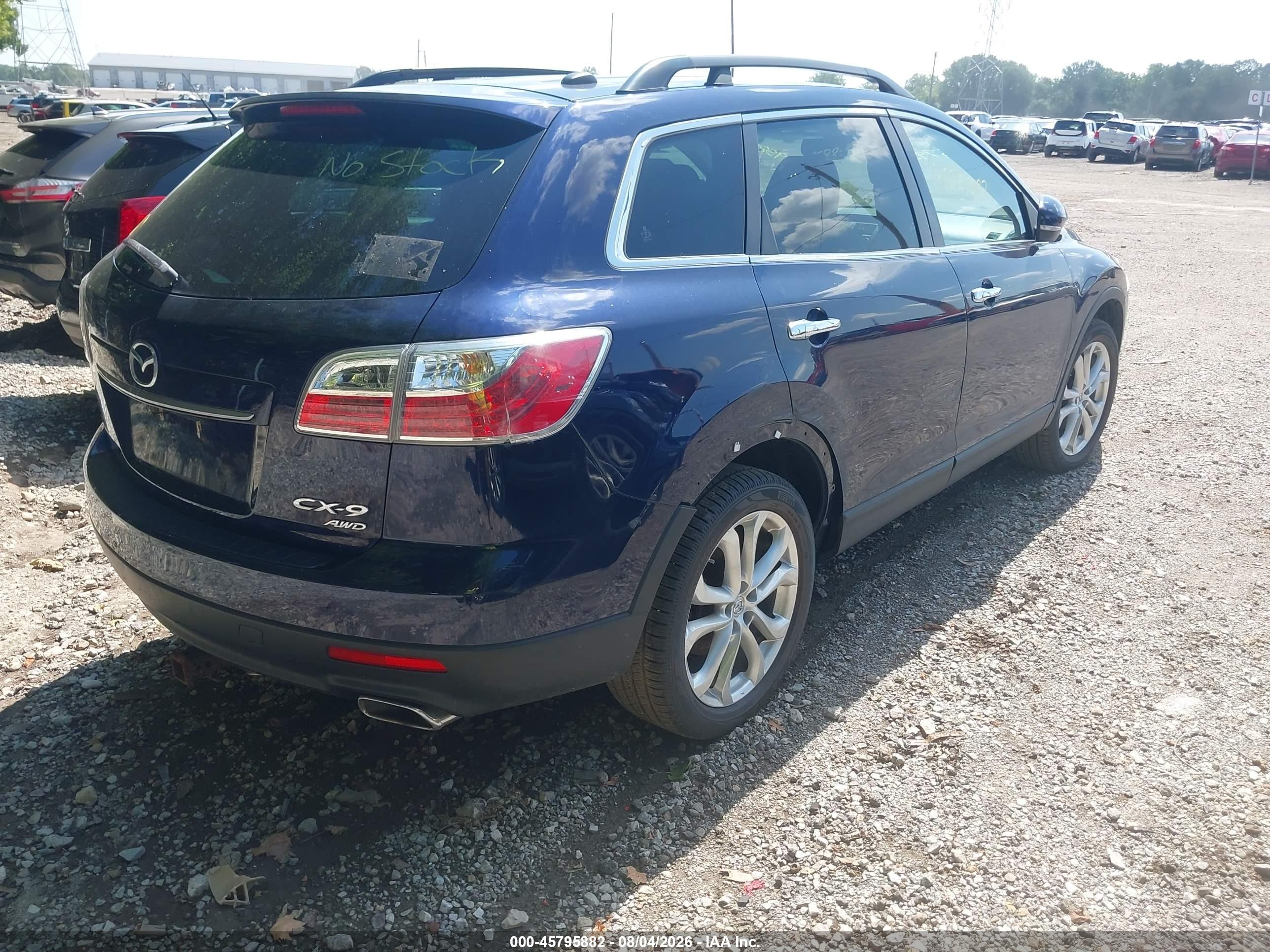 2012 Mazda Cx-9 Grand Touring Blue vin: JM3TB3DVXC0364470