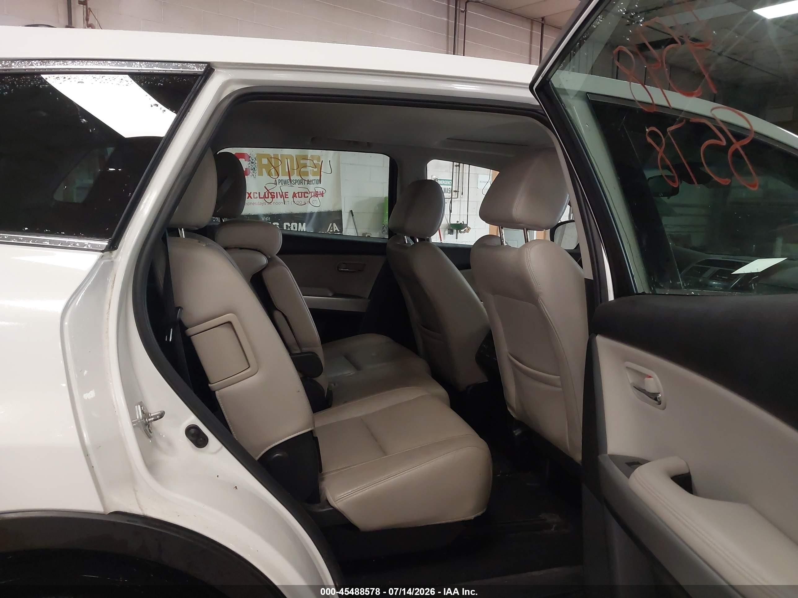 2013 Mazda Cx-9 Grand Touring White vin: JM3TB3DVXD0418223