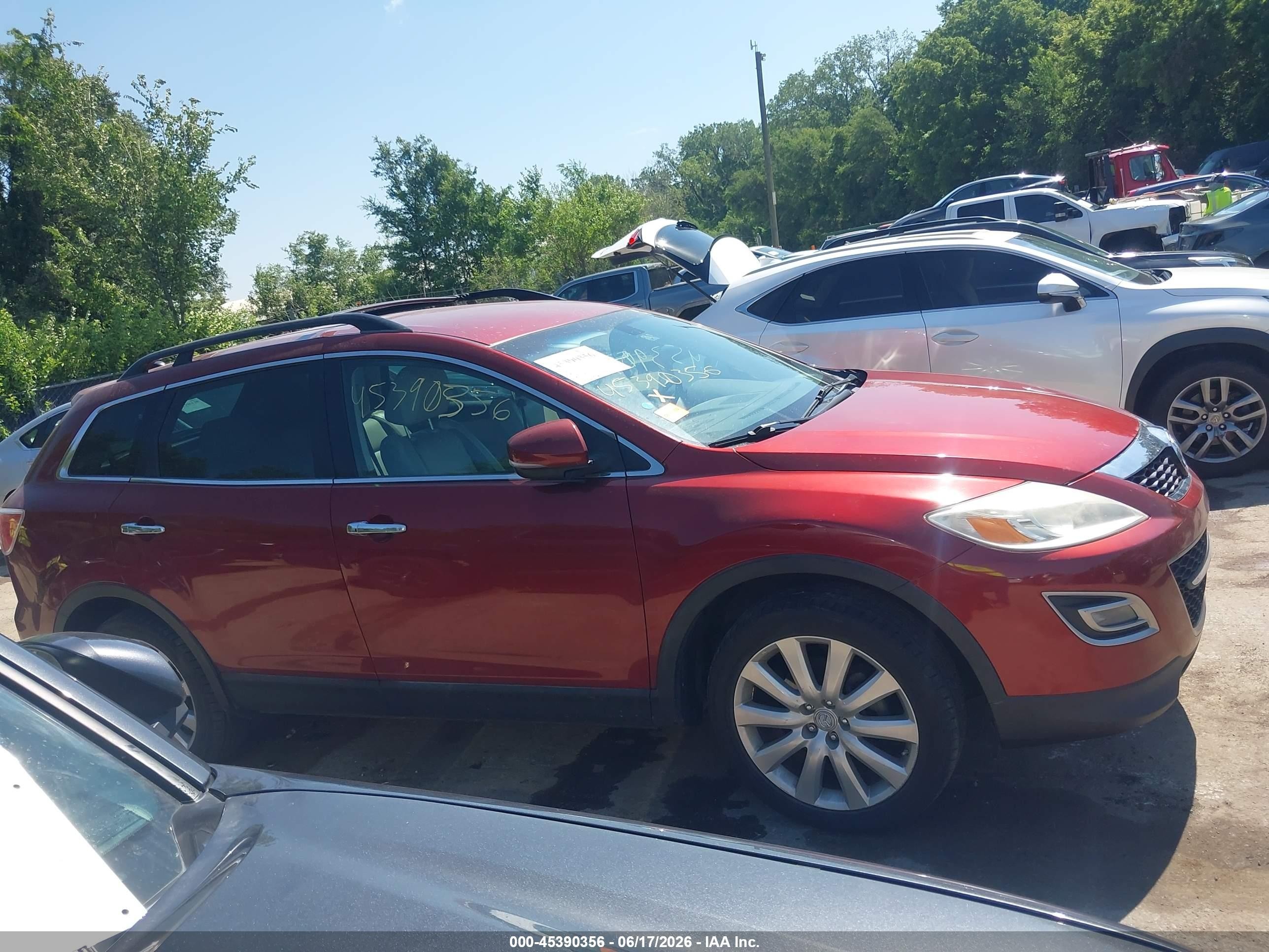 2010 Mazda Cx-9 Grand Touring Red vin: JM3TB3MA6A0207545