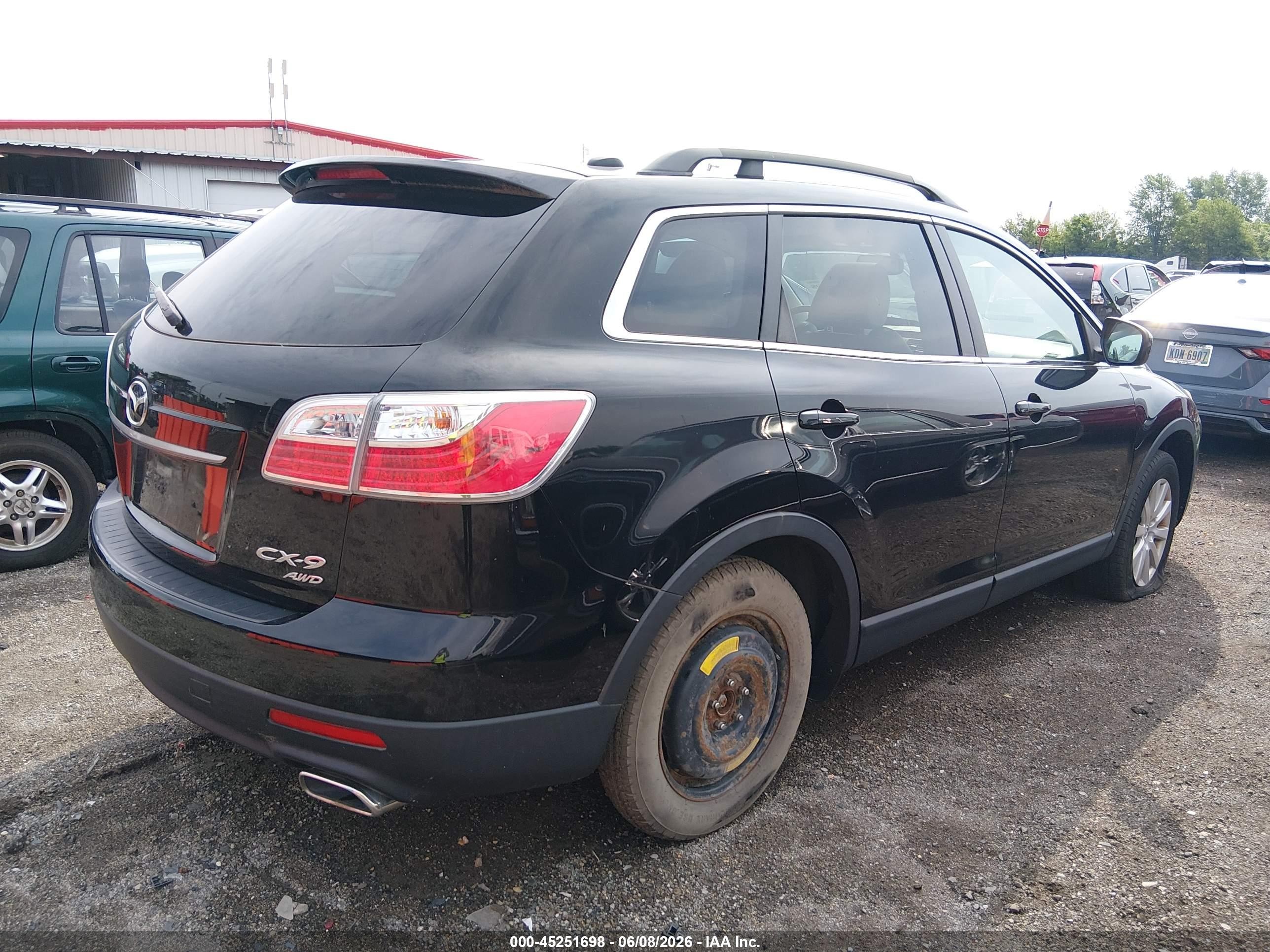2010 Mazda Cx-9 Touring Black vin: JM3TB3MA7A0216352
