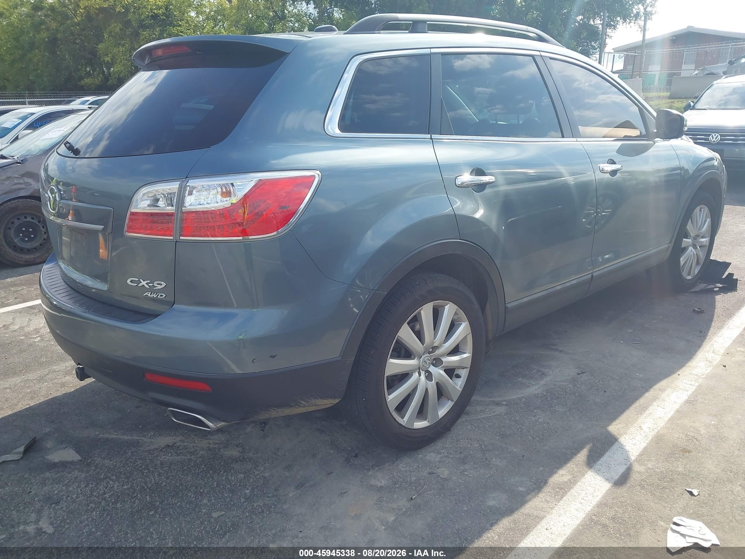 2010 Mazda Cx-9 Grand Touring Blue vin: JM3TB3MA9A0210570