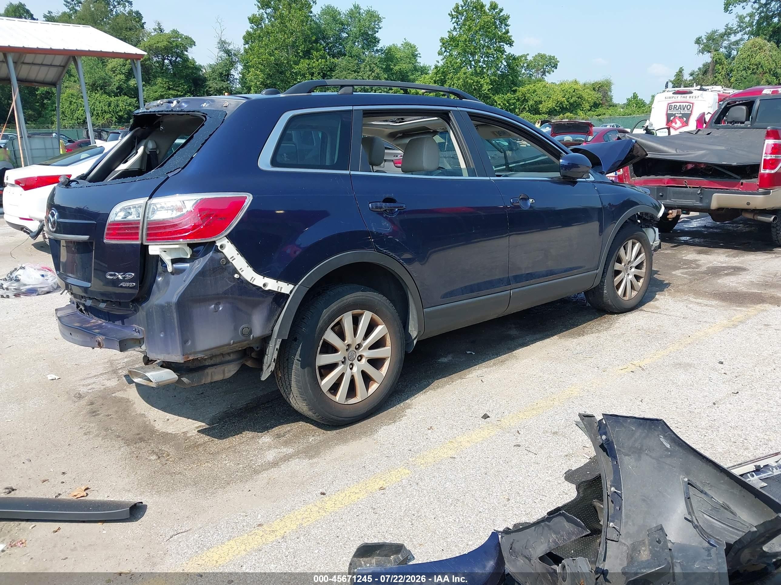 2010 Mazda Cx-9 Touring Blue vin: JM3TB3MV0A0231830